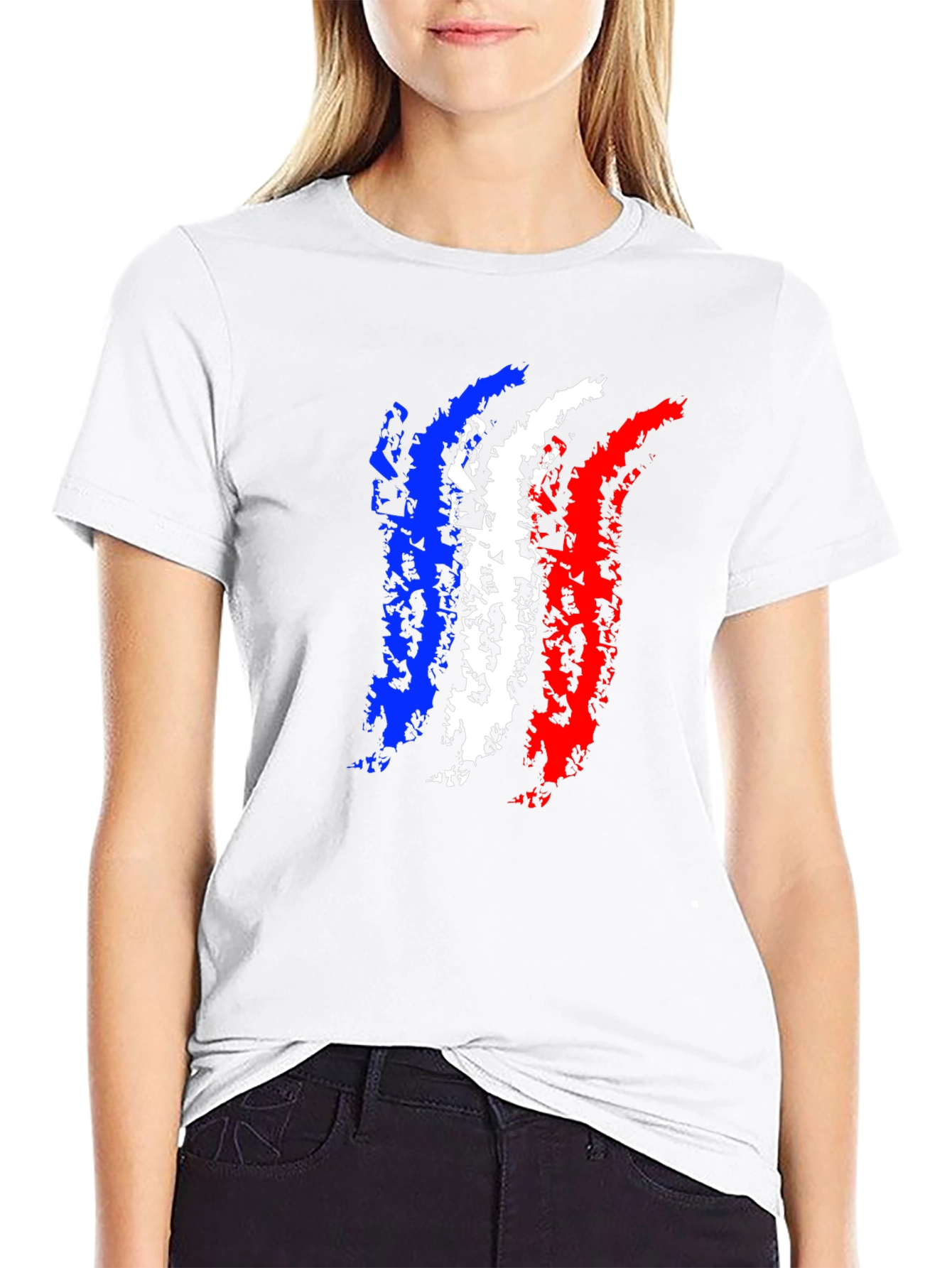 France Flag Black T-Shirt
