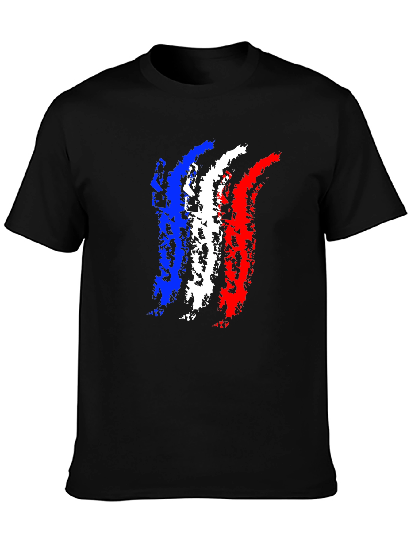 France Flag Black T-Shirt