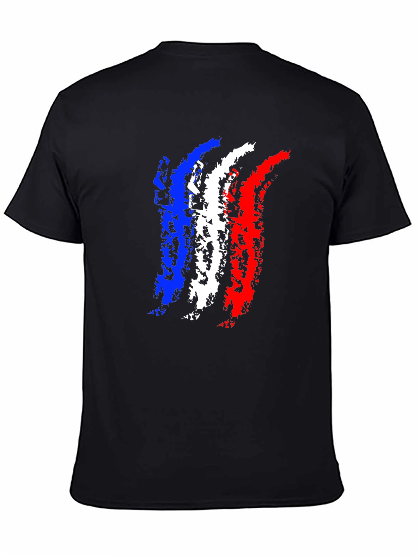 France Flag Black T-Shirt