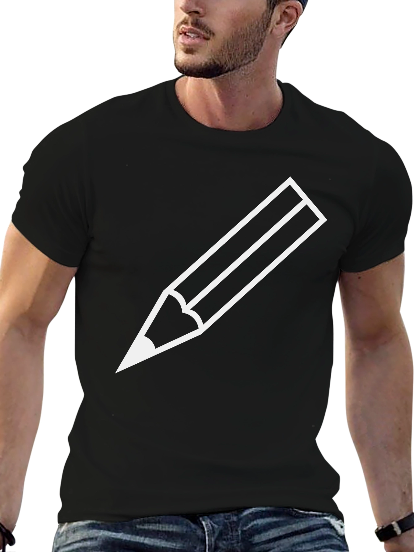 Pencil Graphic Black T-Shirt