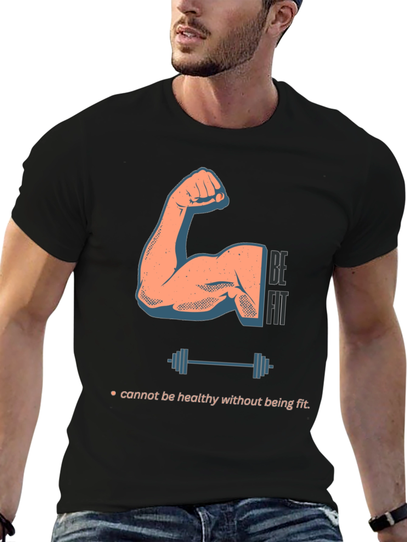 Be Fit Graphic Tee - Mens Workout Shirt