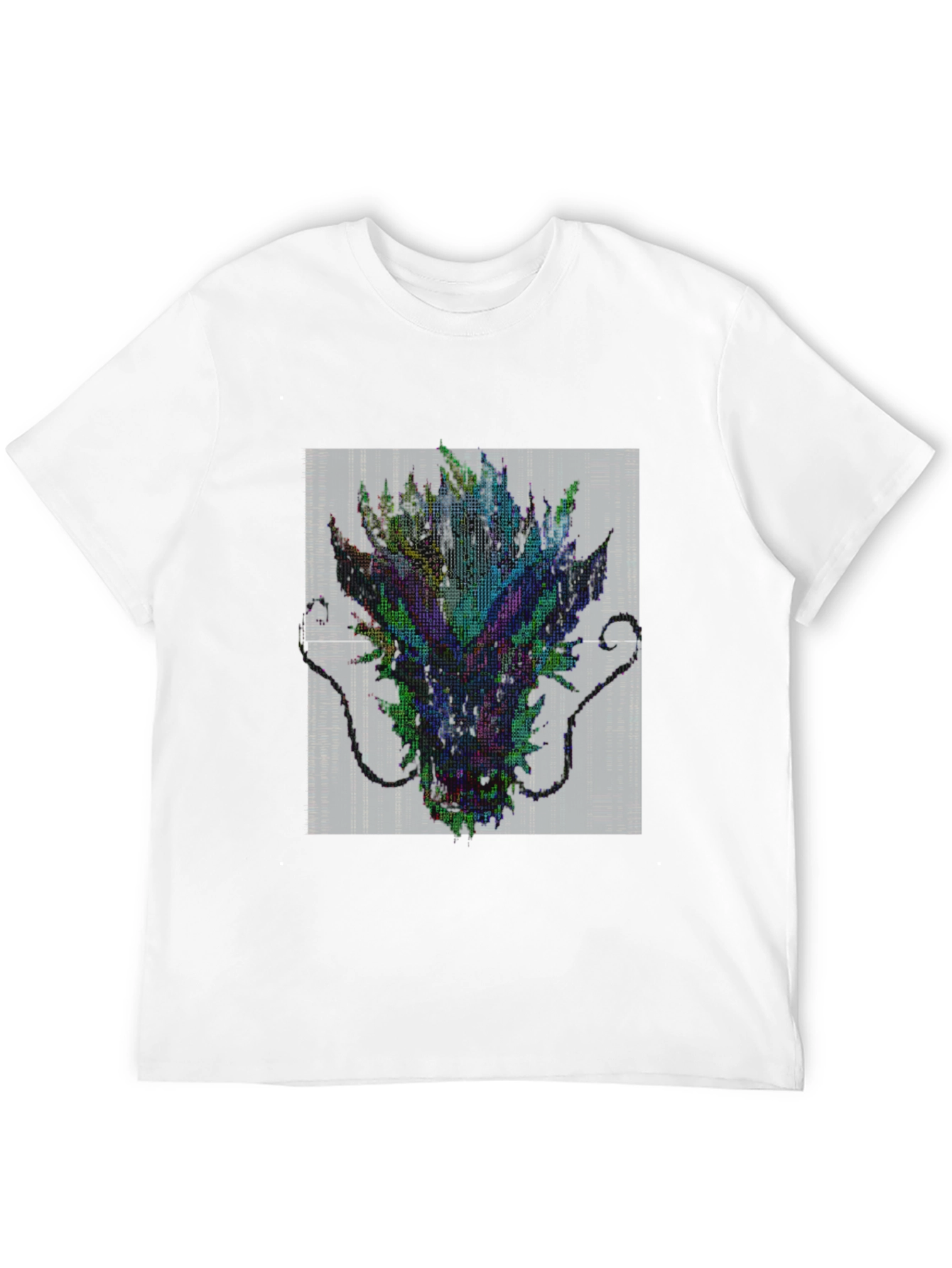Pixel Dragon Graphic Print Mens T-Shirt
