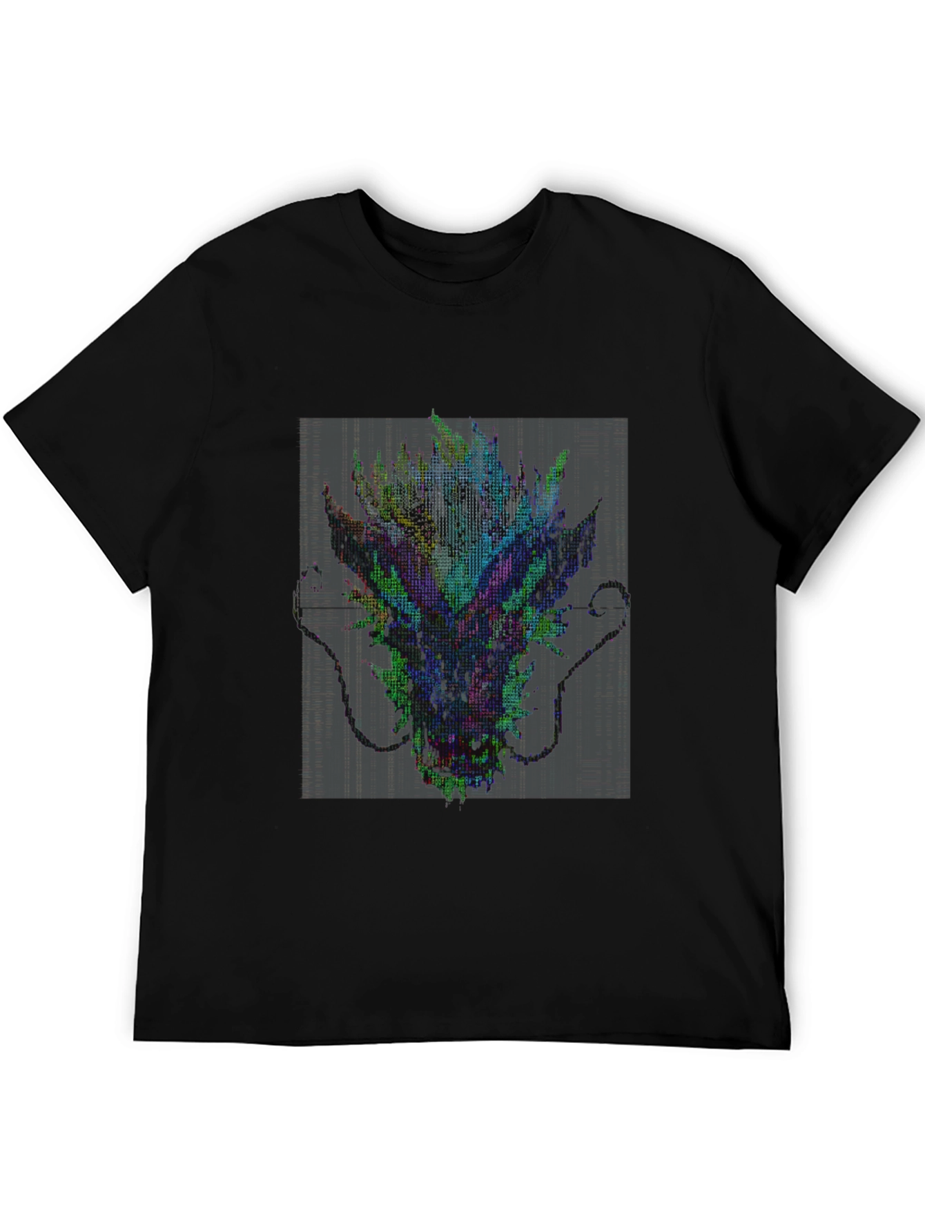 Pixel Dragon Graphic Print Mens T-Shirt