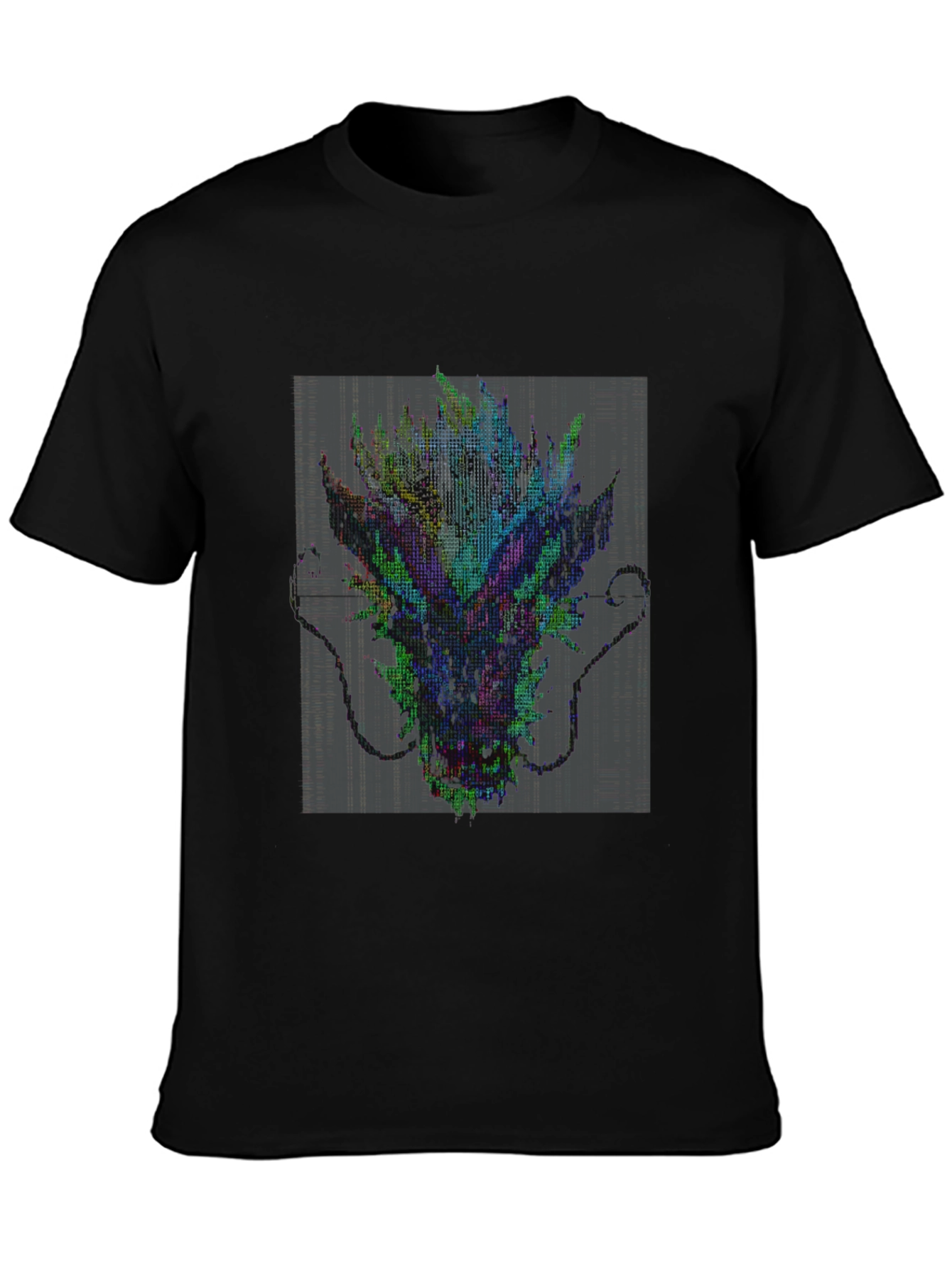 Pixel Dragon Graphic Print Mens T-Shirt