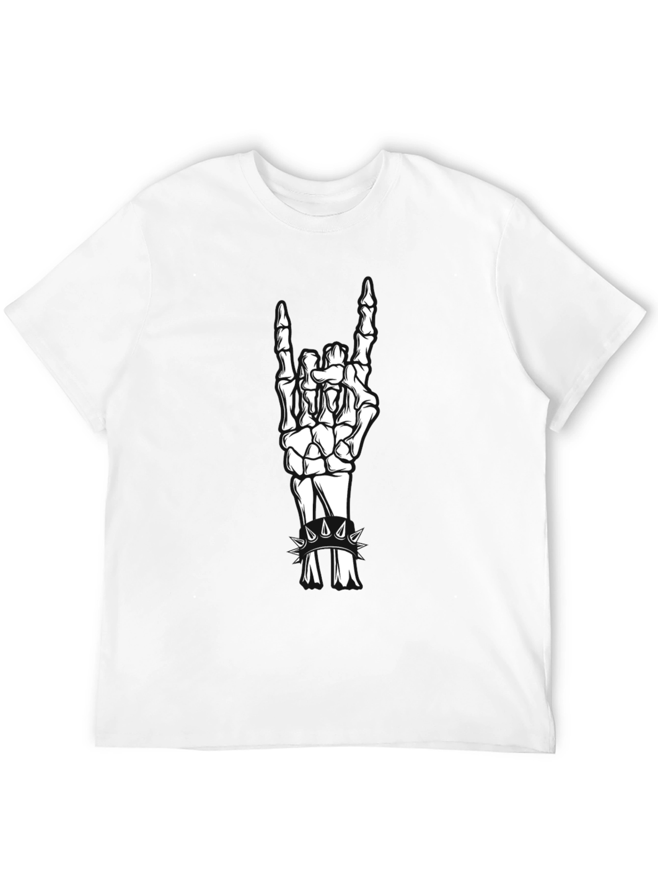 Skeleton Hand Rock On Black T-Shirt