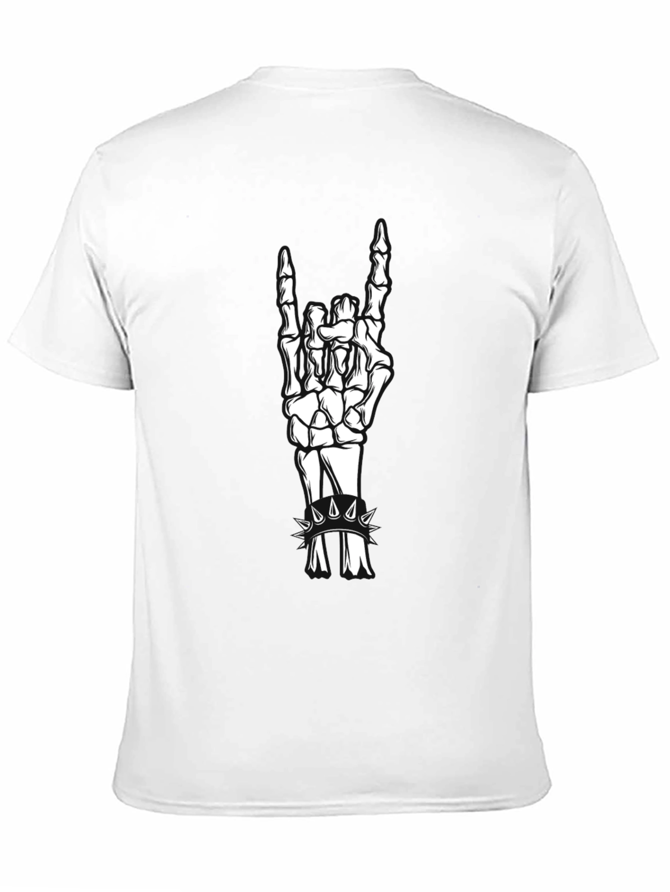 Skeleton Hand Rock On Black T-Shirt