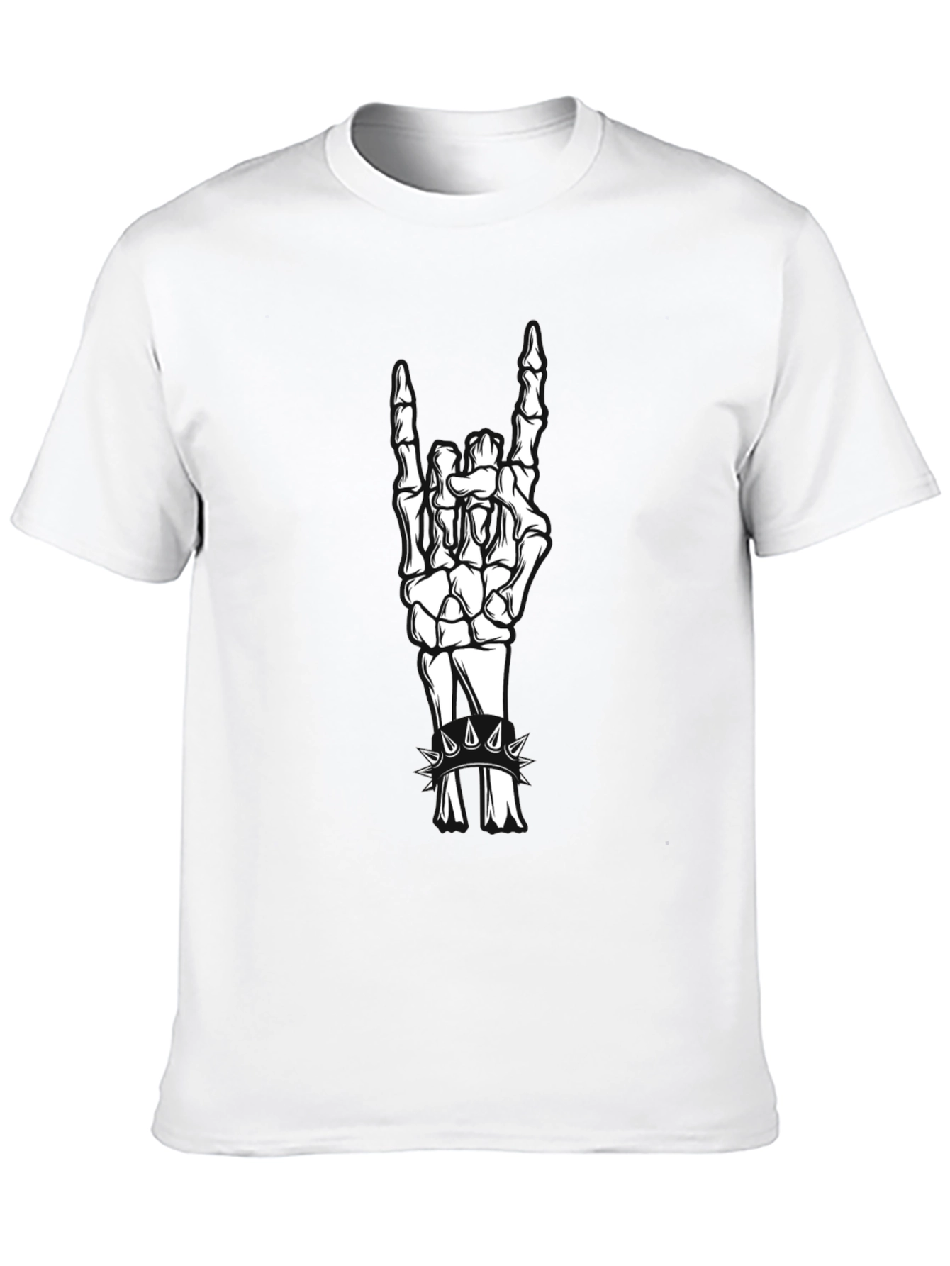Skeleton Hand Rock On Black T-Shirt