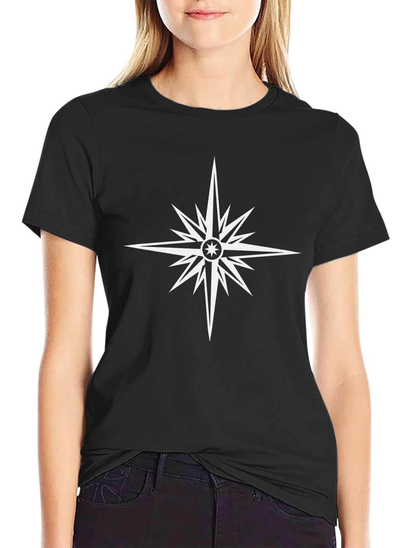 Compass Star Graphic Black T-Shirt
