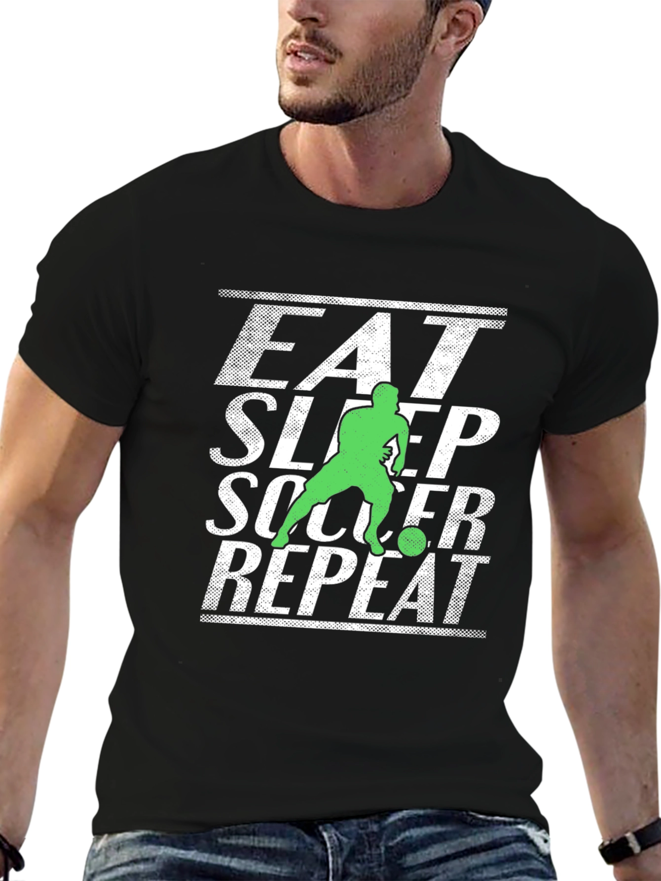 Eat Sleep Soccer Repeat Graphic Tee