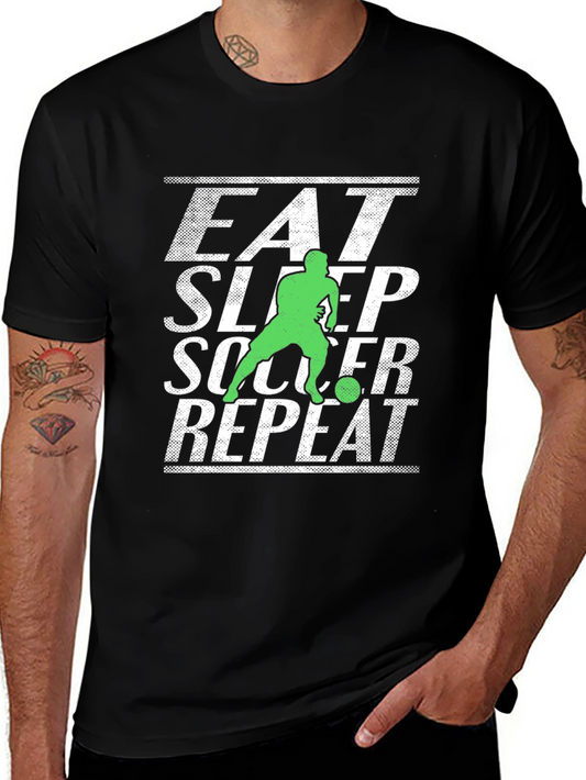 Eat Sleep Soccer Repeat Graphic Tee