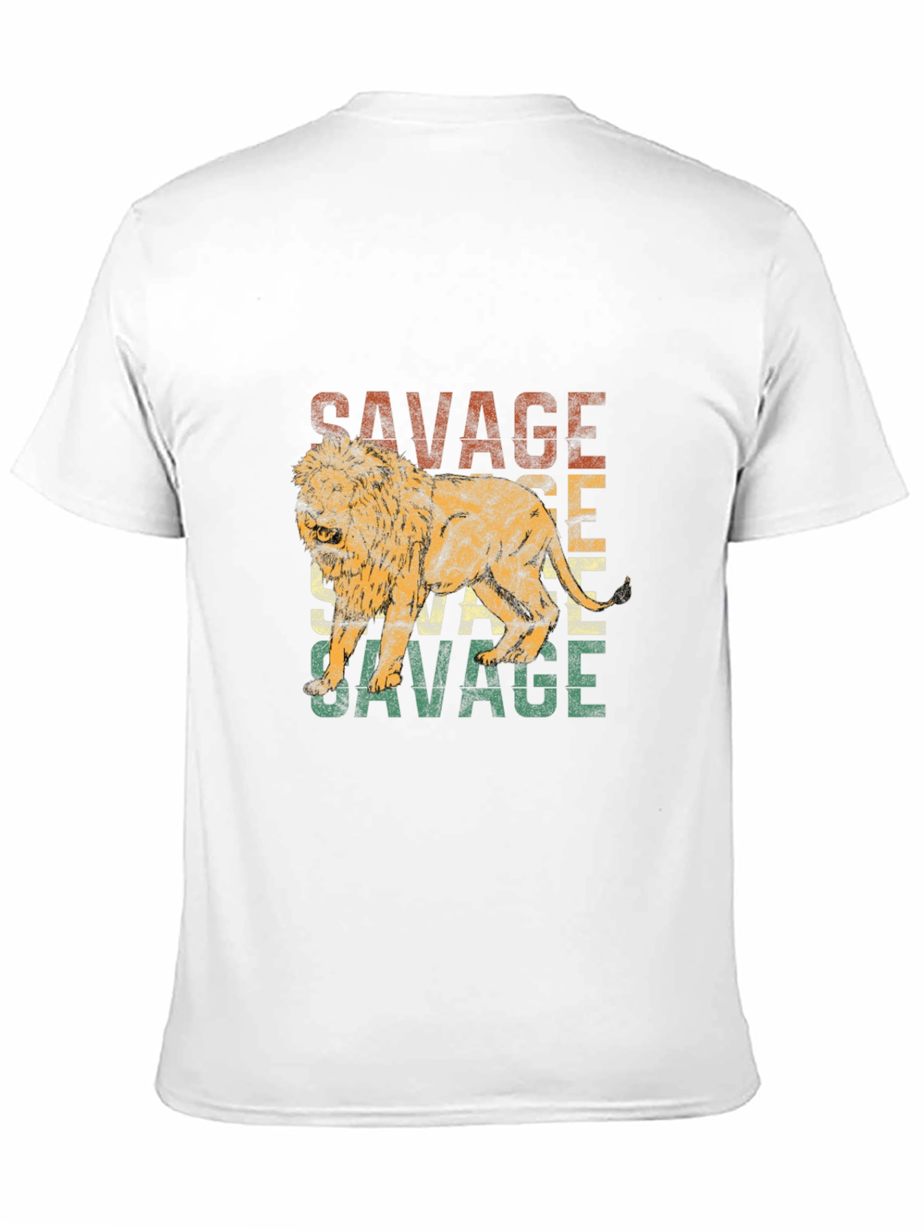 Savage Lion Graphic Print Crew Neck T-Shirt