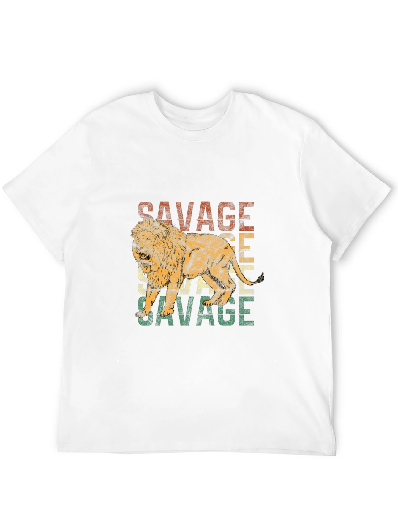 Savage Lion Graphic Print Crew Neck T-Shirt