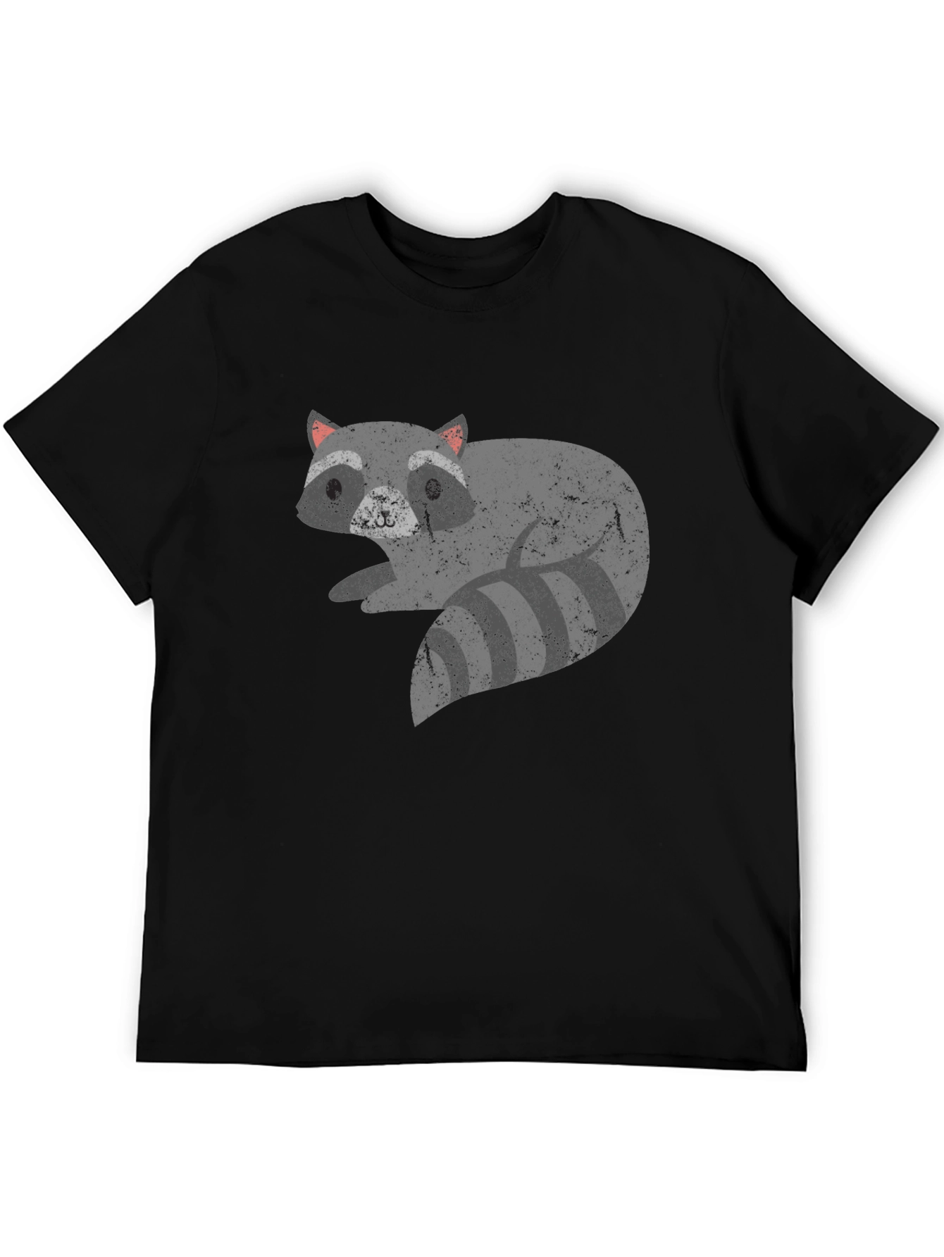 Raccoon Graphic Print Black T-Shirt