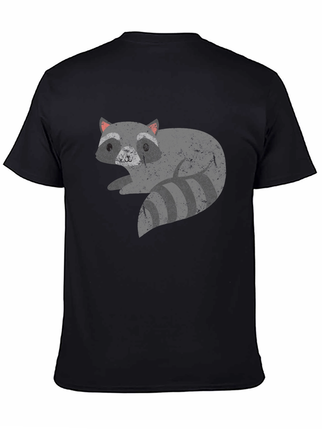 Raccoon Graphic Print Black T-Shirt