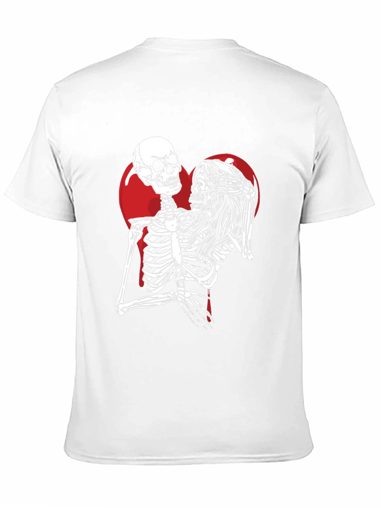 Skeleton Couple Heart Graphic T-Shirt