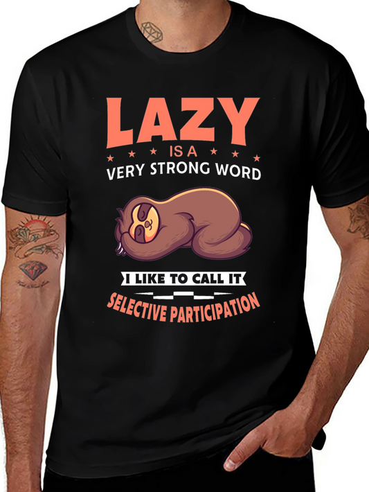 Lazy Sloth Graphic T-Shirt - Funny & Relaxed Fit