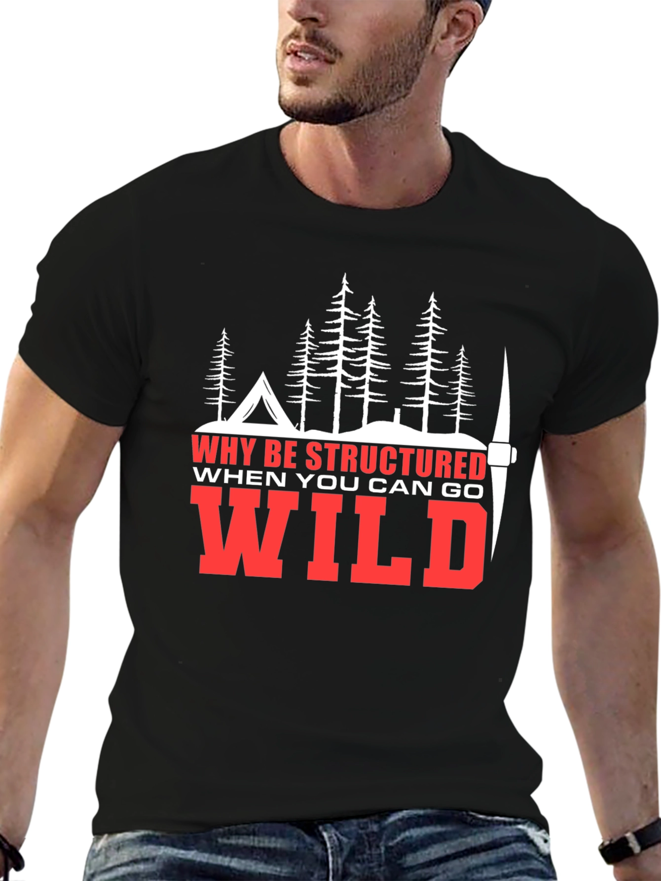 Go Wild Tee - Mens Black Graphic T-Shirt