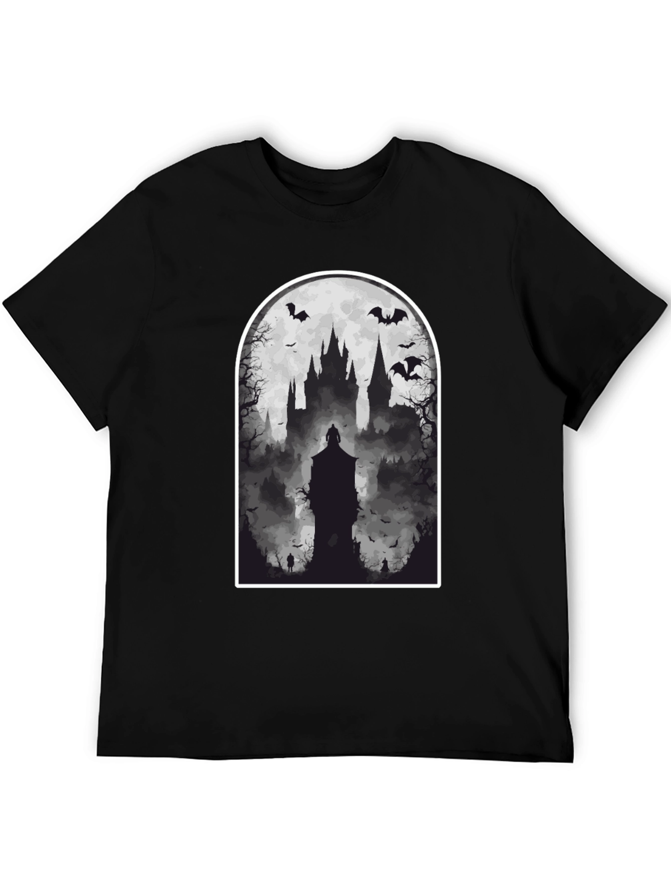 Spooky Castle T-Shirt - Gothic Halloween Tee