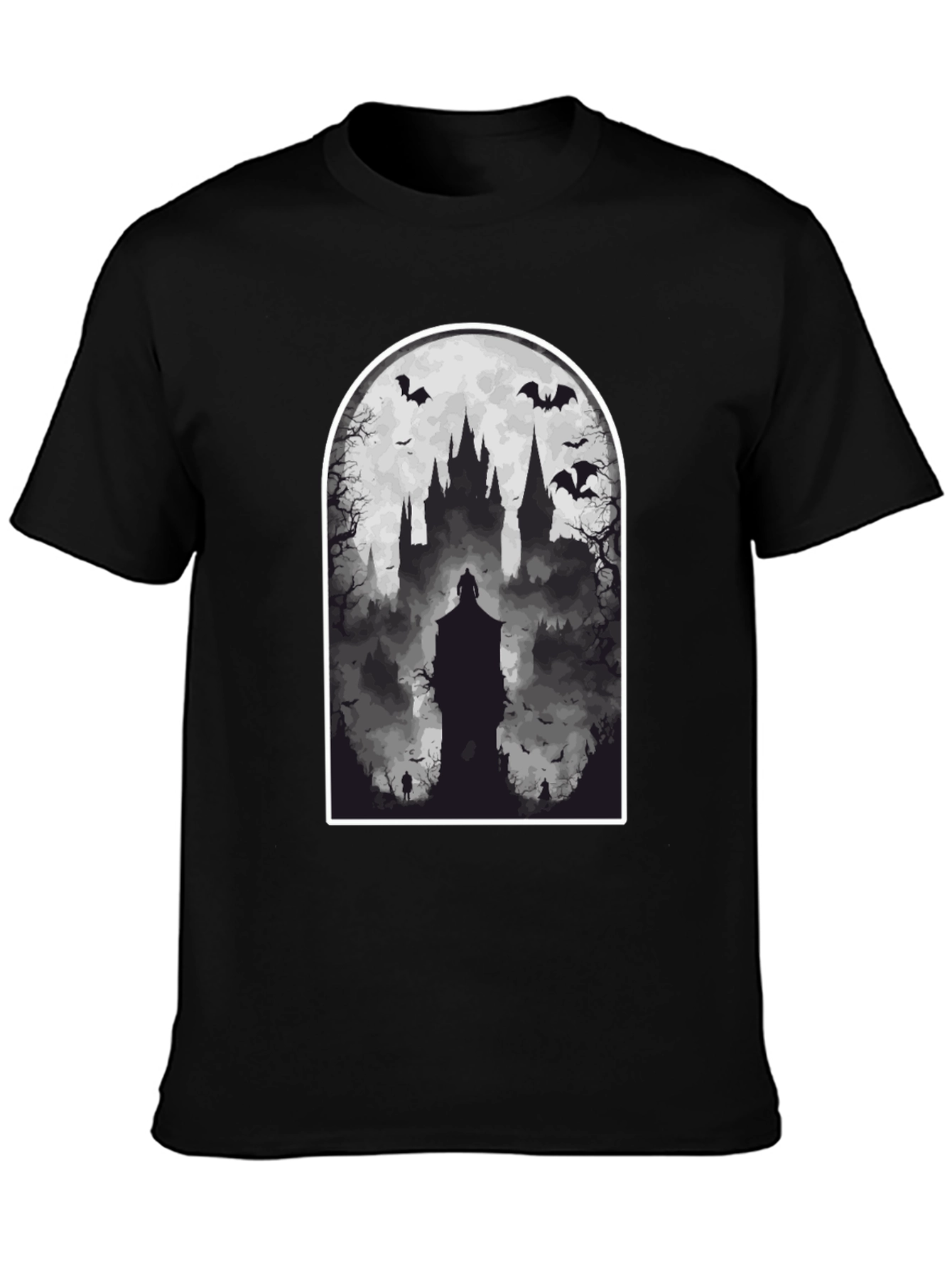 Spooky Castle T-Shirt - Gothic Halloween Tee