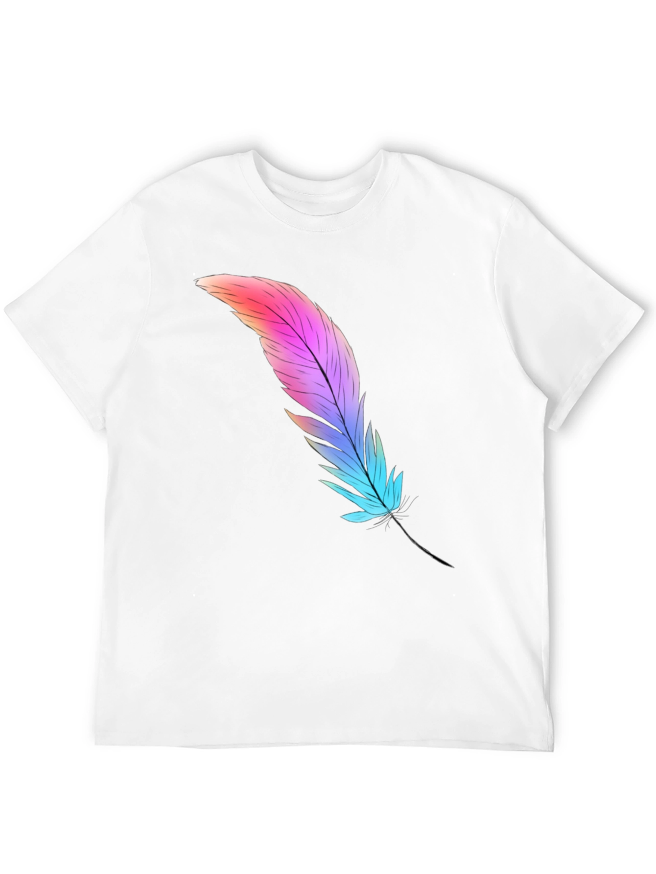 Feather Graphic Tee - Soft Cotton Blend