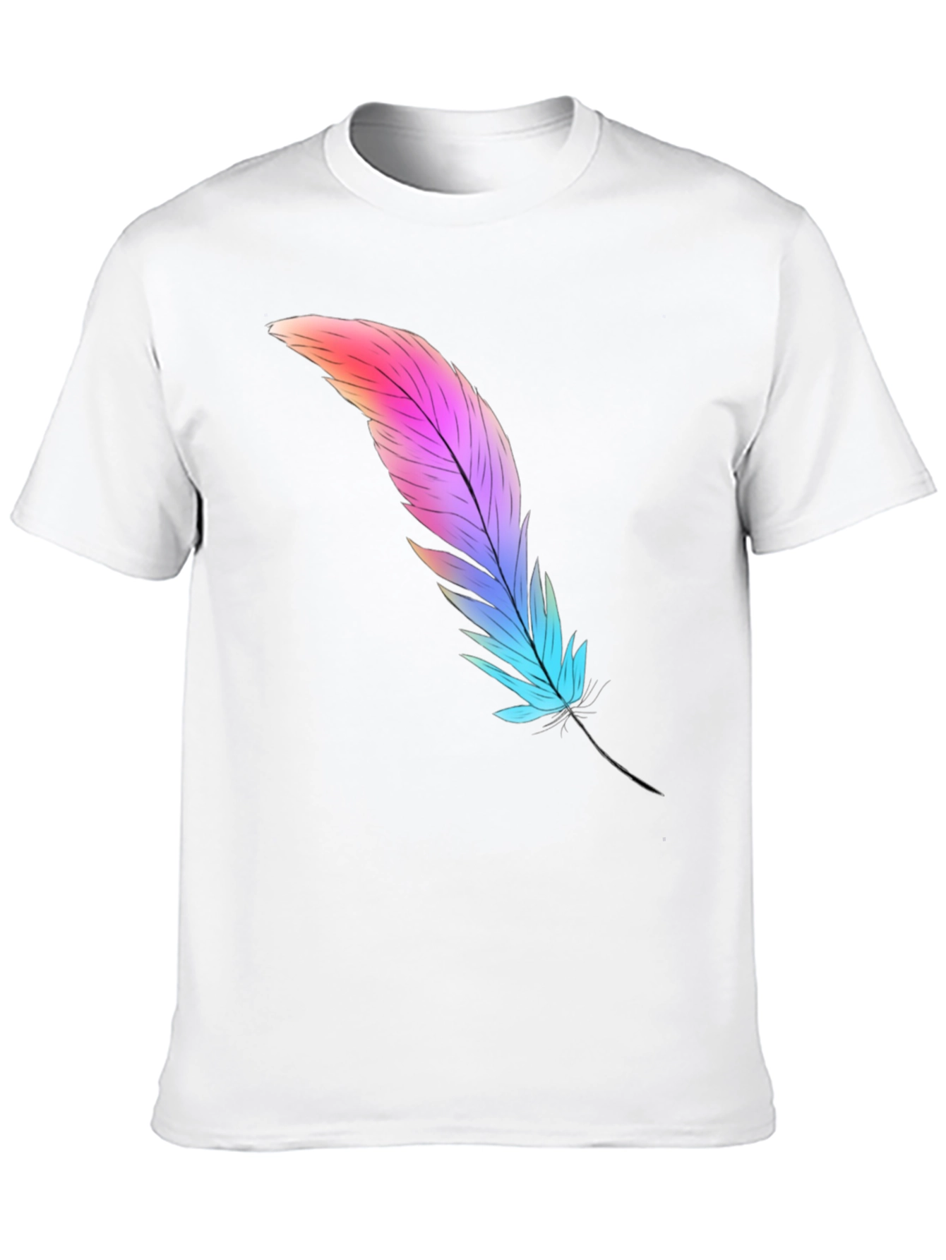 Feather Graphic Tee - Soft Cotton Blend