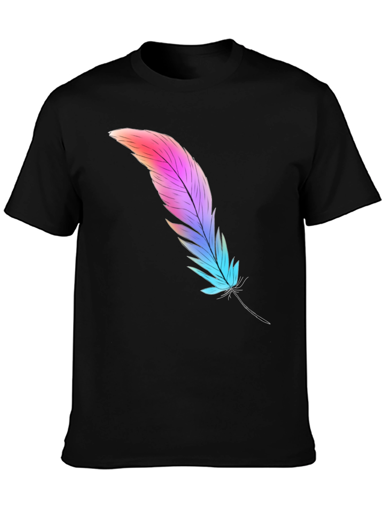Feather Graphic Tee - Soft Cotton Blend