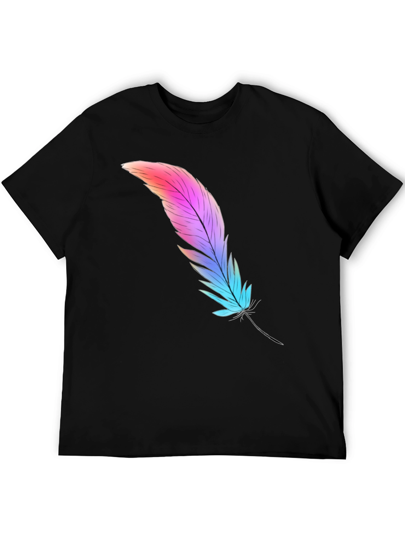 Feather Graphic Tee - Soft Cotton Blend