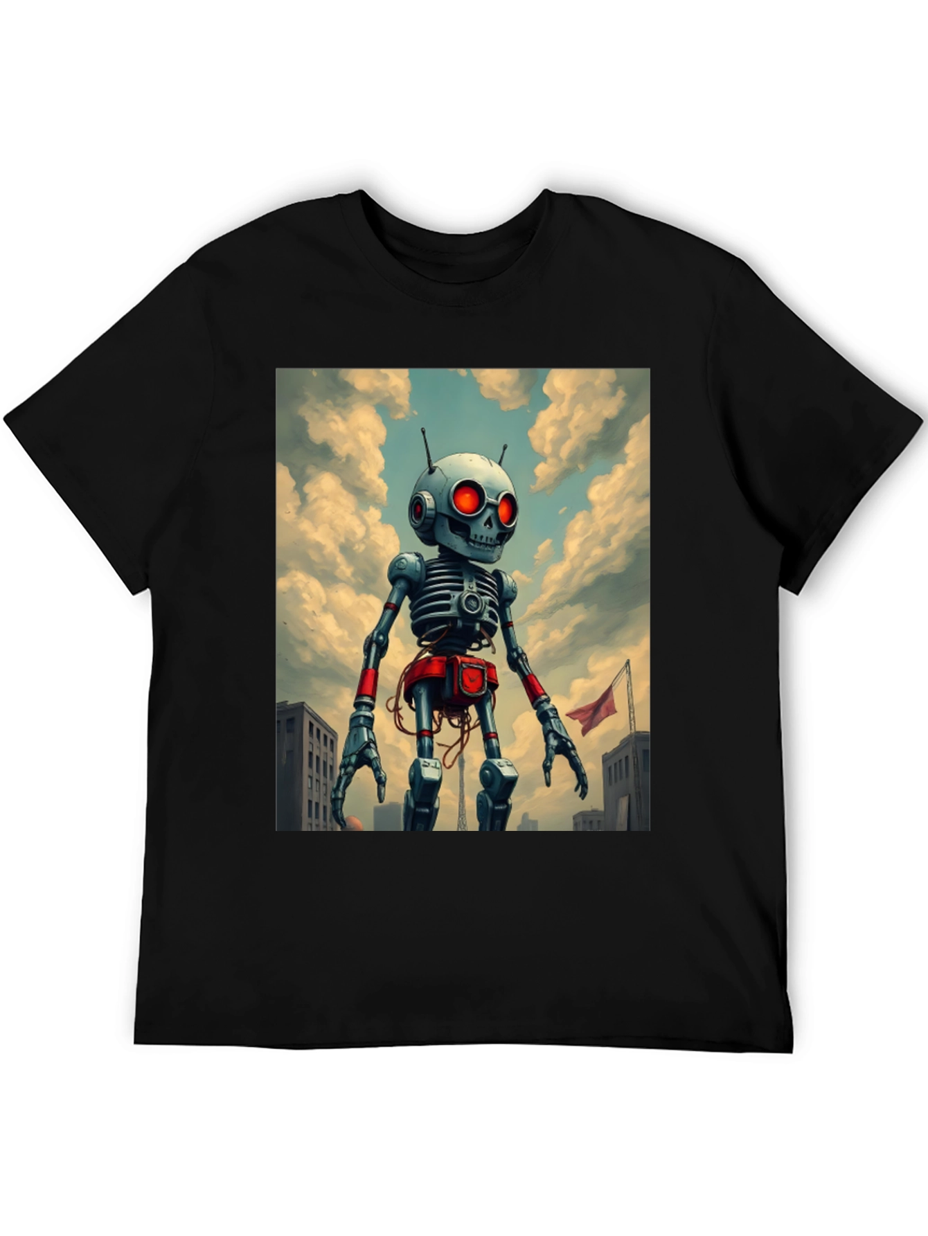 Robot Skeleton Art Graphic T-Shirt