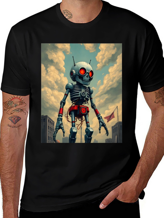 Robot Skeleton Art Graphic T-Shirt