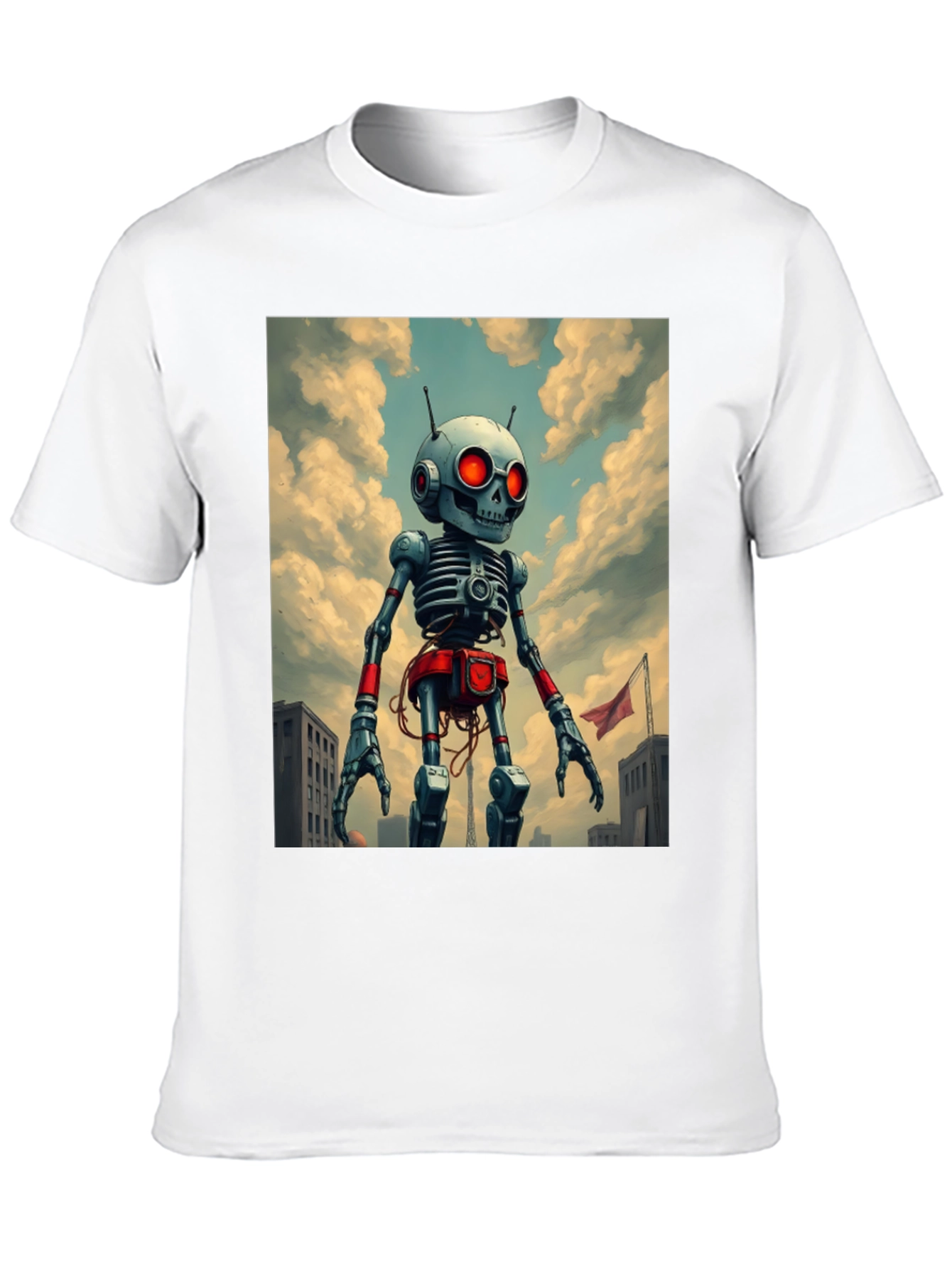 Robot Skeleton Art Graphic T-Shirt
