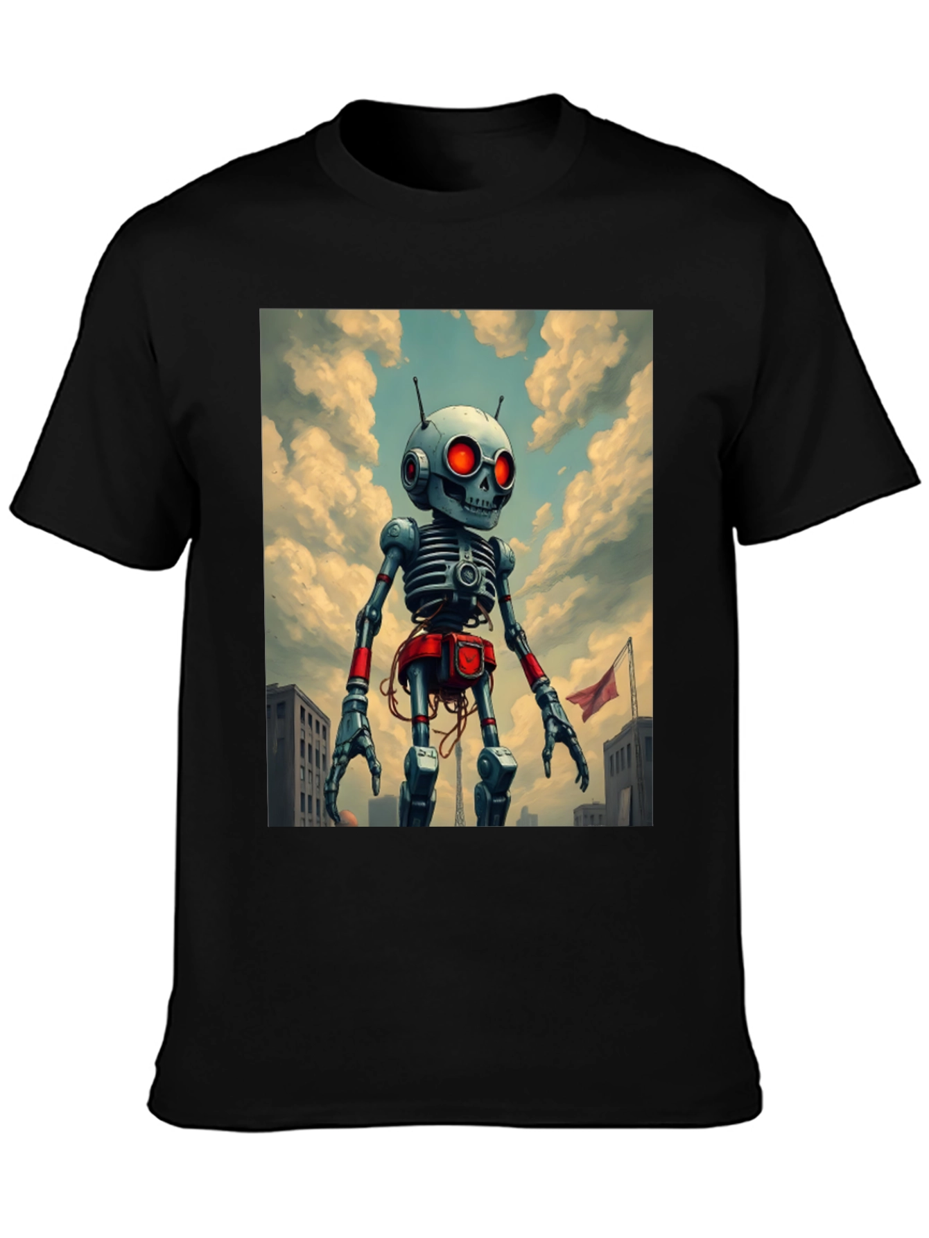 Robot Skeleton Art Graphic T-Shirt
