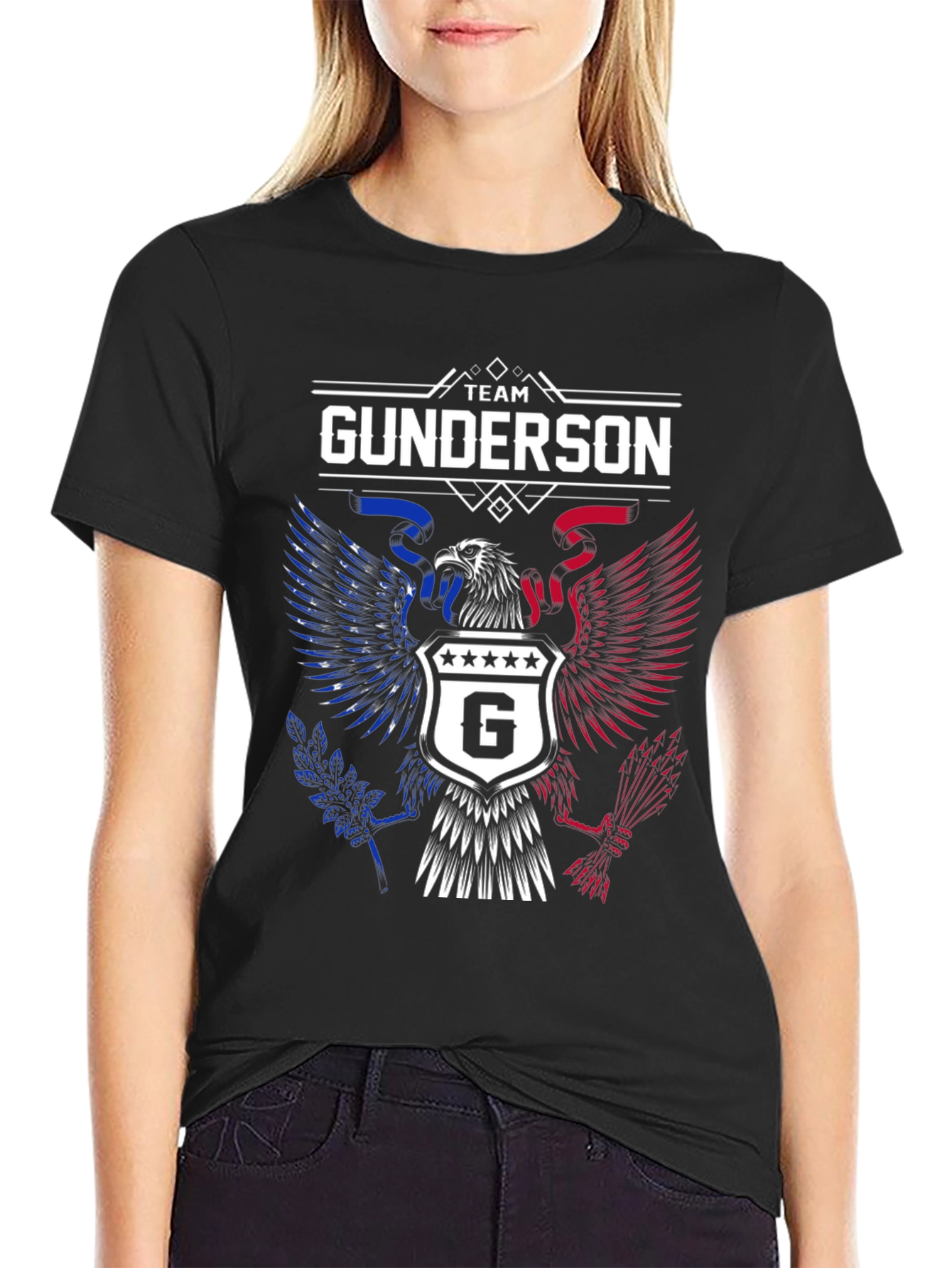 Team Gunderson Patriotic Eagle Graphic T-Shirt