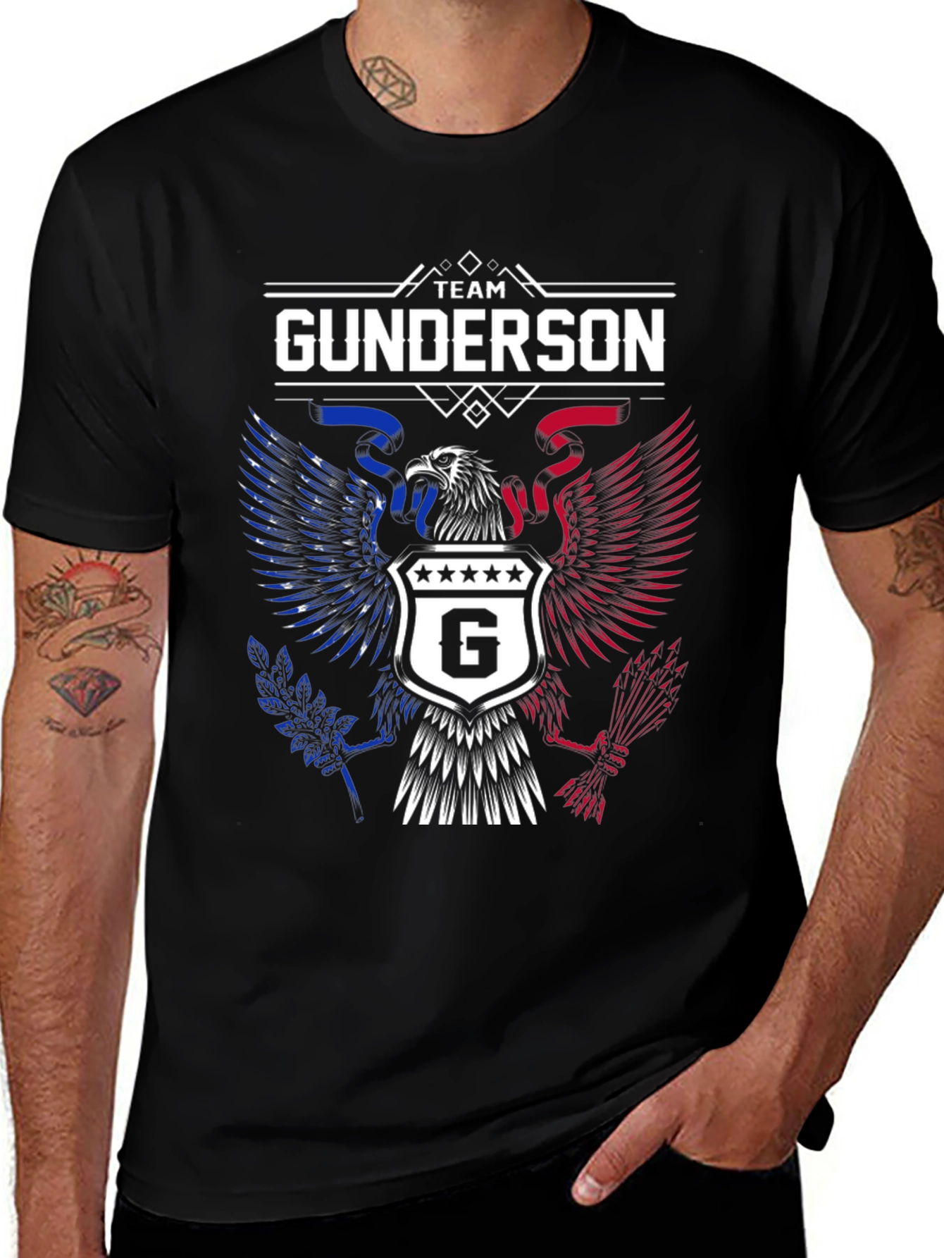 Team Gunderson Patriotic Eagle Graphic T-Shirt