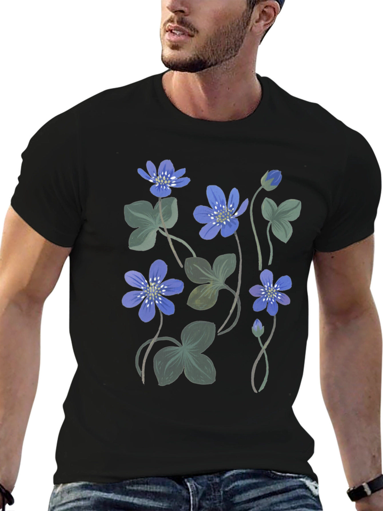 Floral Print Crew Neck Tee