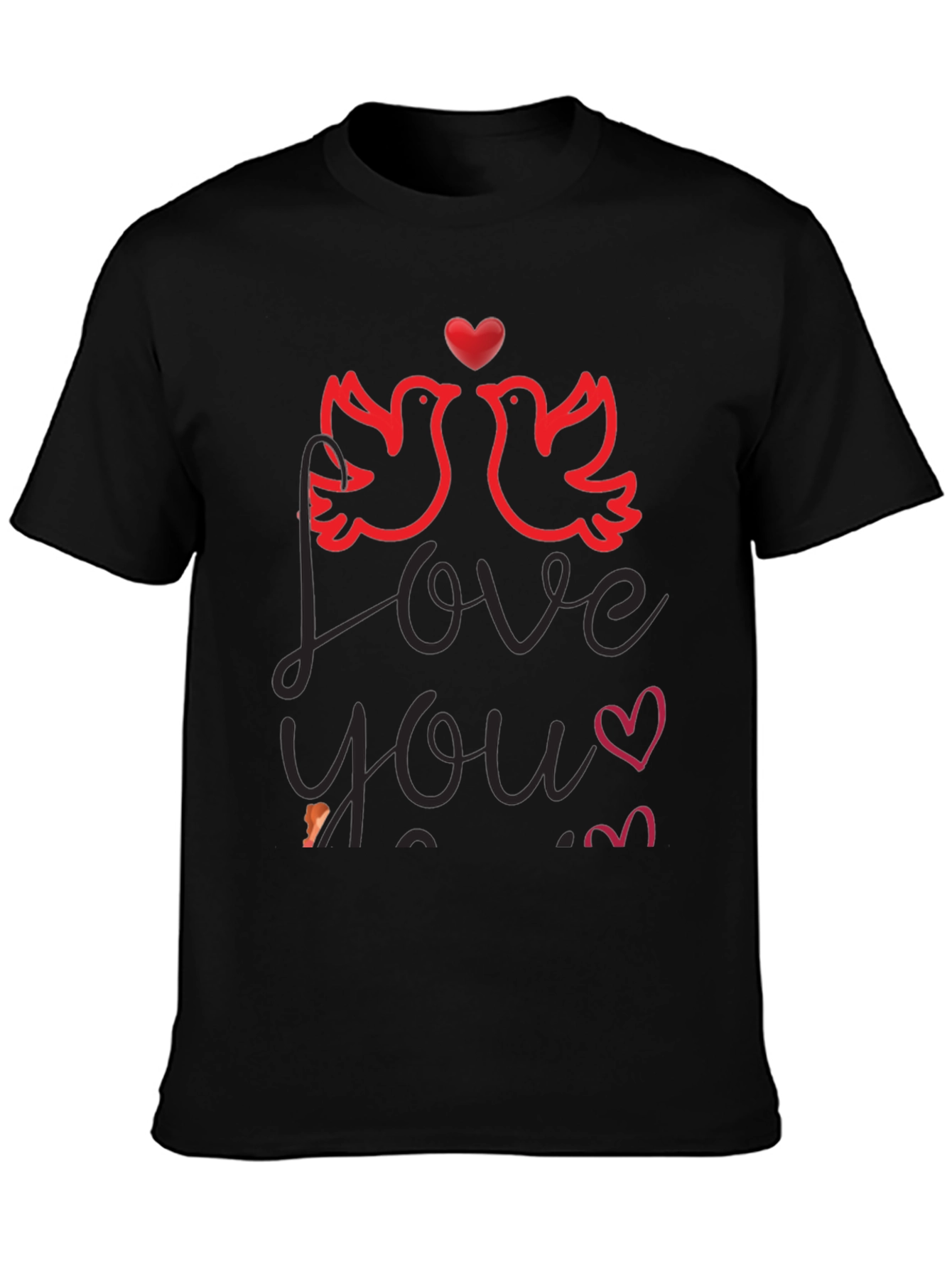 Love You Valentines Graphic T-Shirt - Black