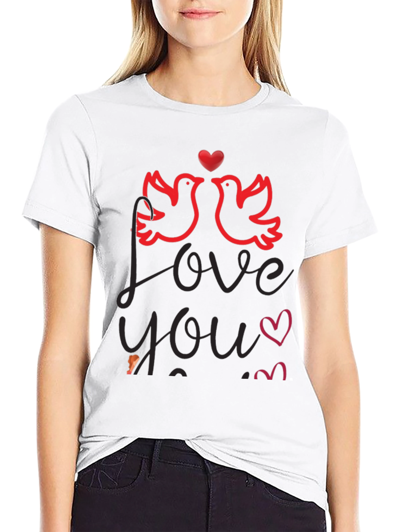 Love You Valentines Graphic T-Shirt - Black
