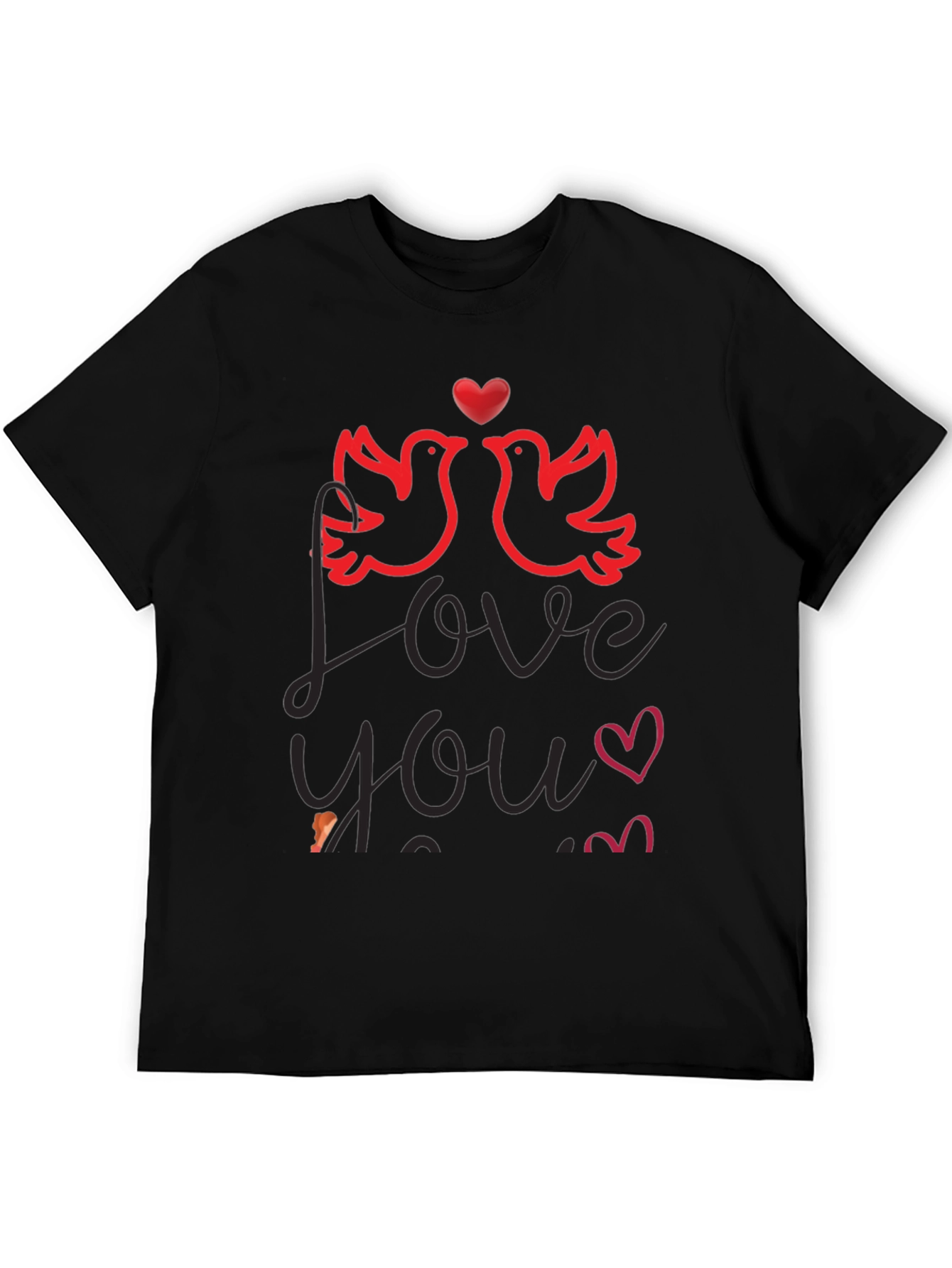 Love You Valentines Graphic T-Shirt - Black