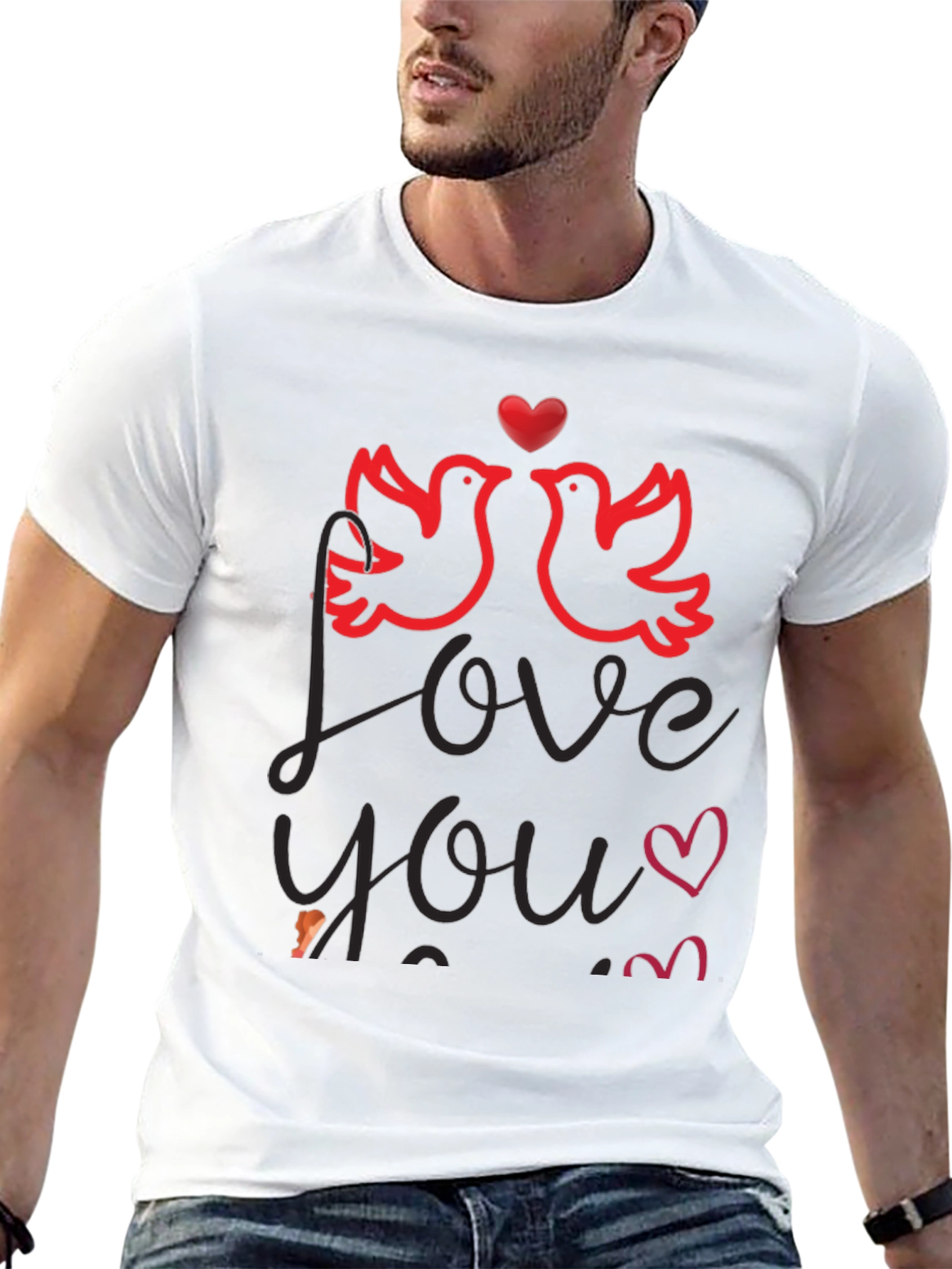 Love You Valentines Graphic T-Shirt - Black