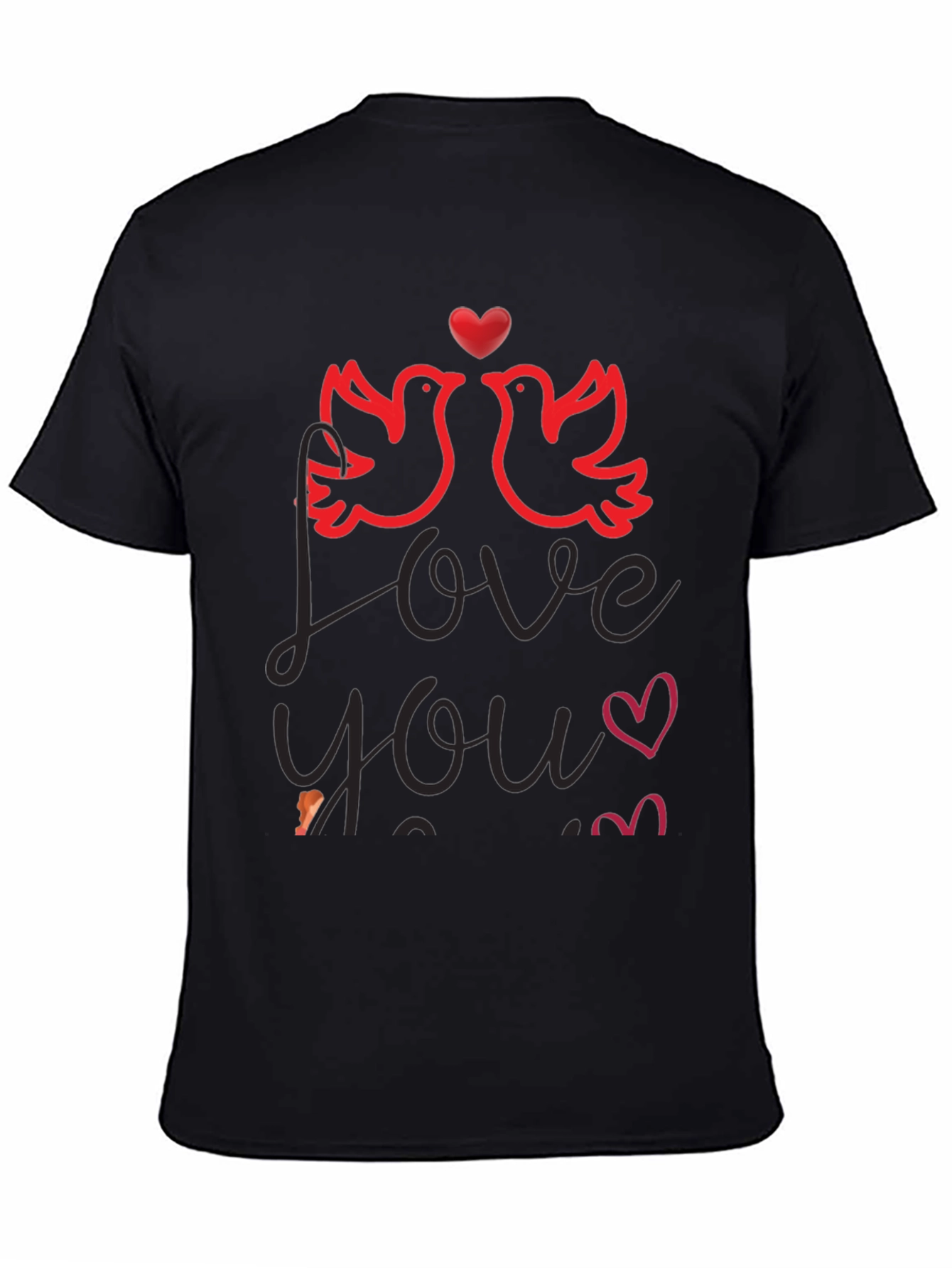 Love You Valentines Graphic T-Shirt - Black