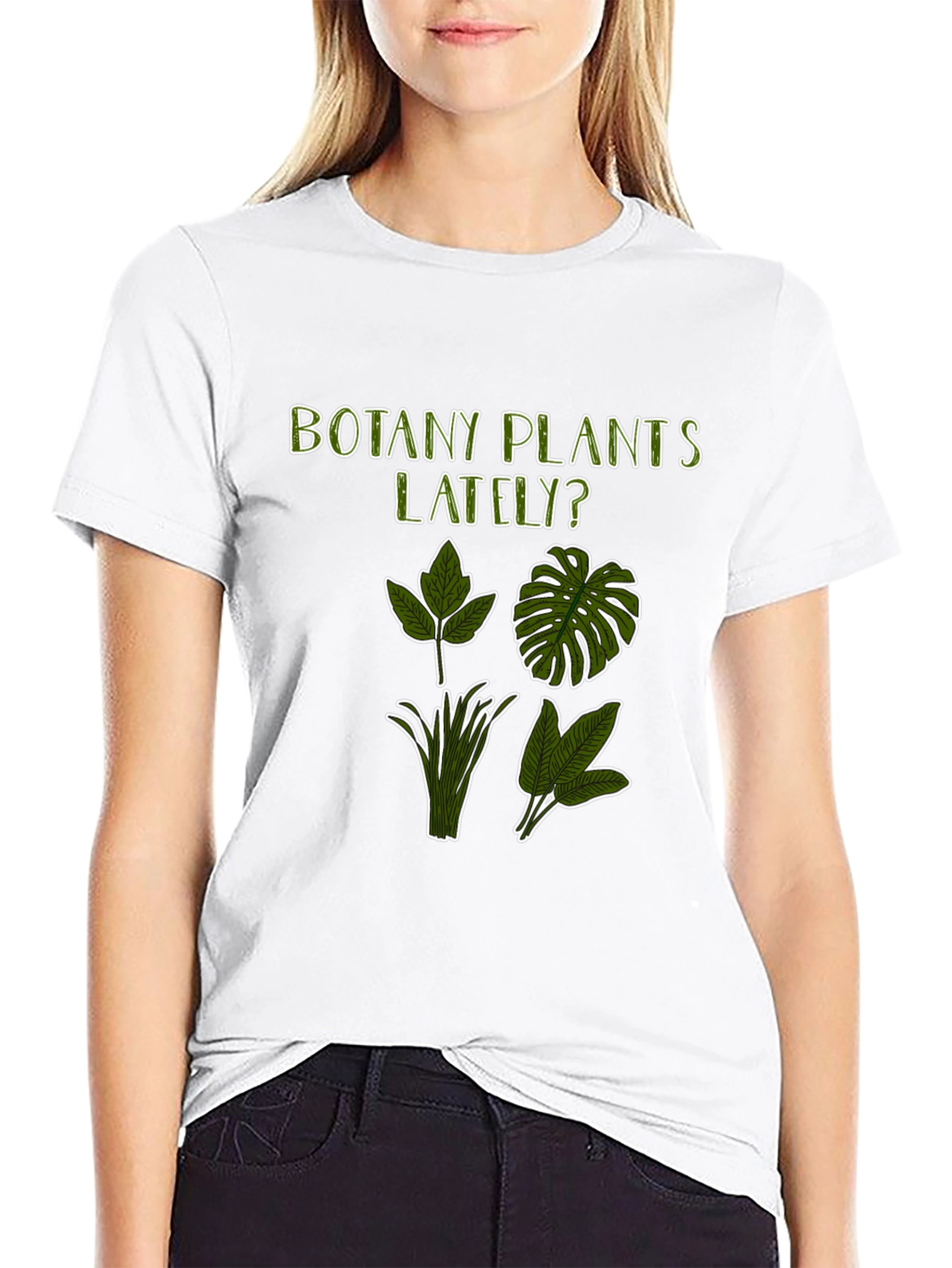 Botany Plants Lately T-Shirt - Black Plant Lover Tee
