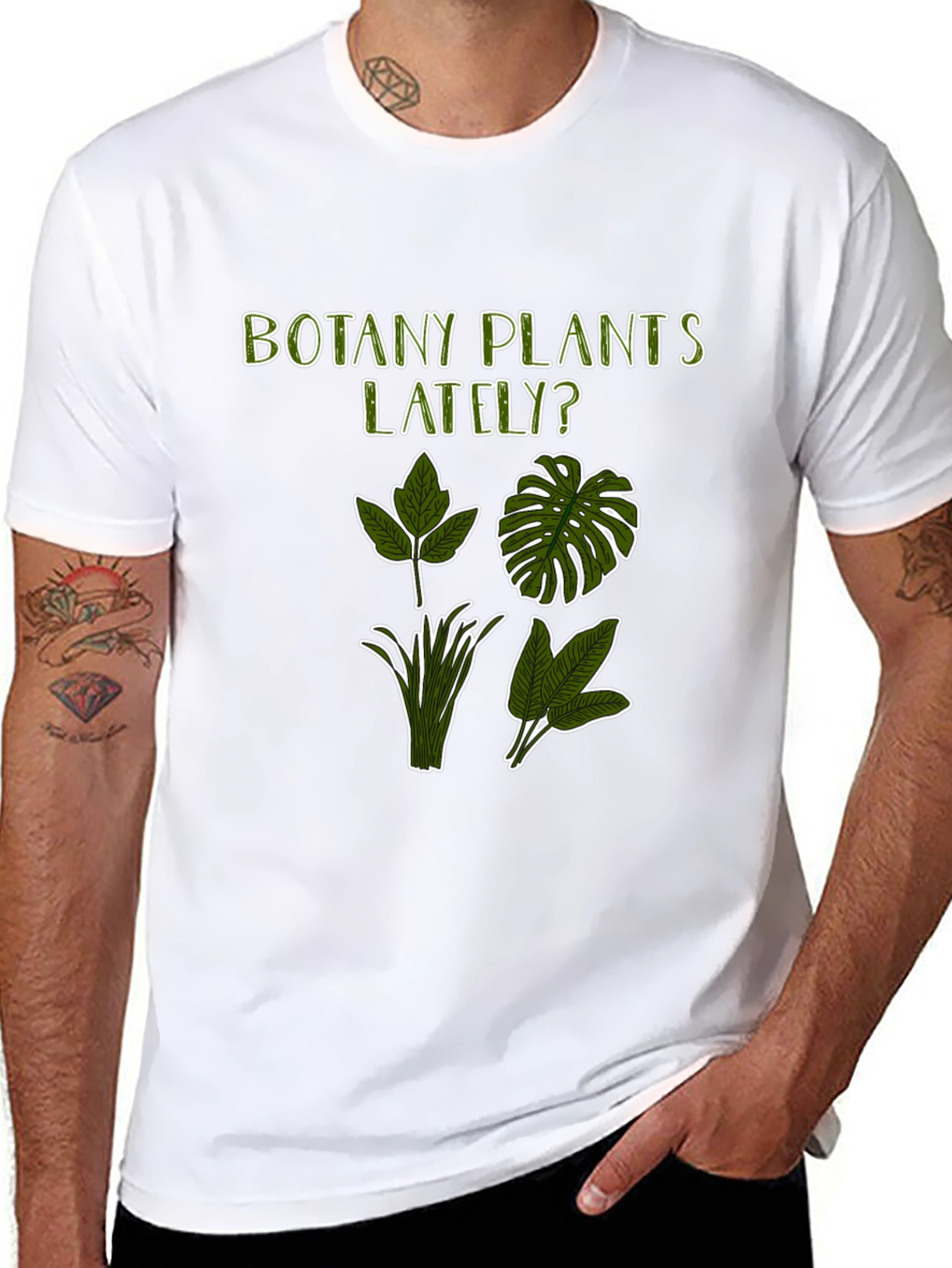 Botany Plants Lately T-Shirt - Black Plant Lover Tee