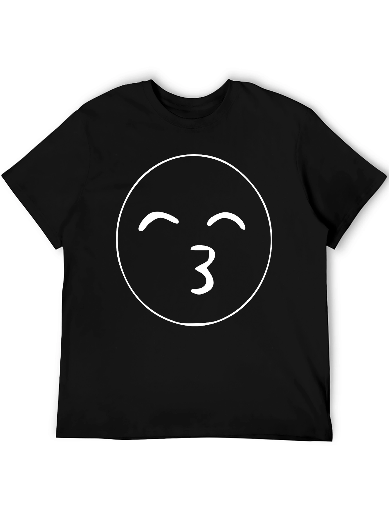 Kiss Emoji Black T-Shirt - Express Yourself!