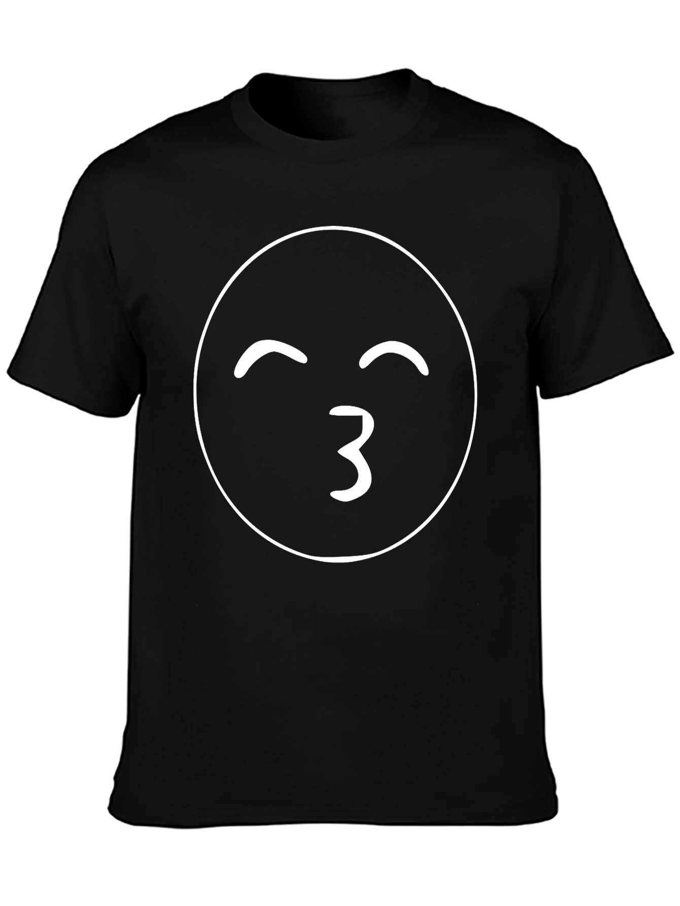 Kiss Emoji Black T-Shirt - Express Yourself!