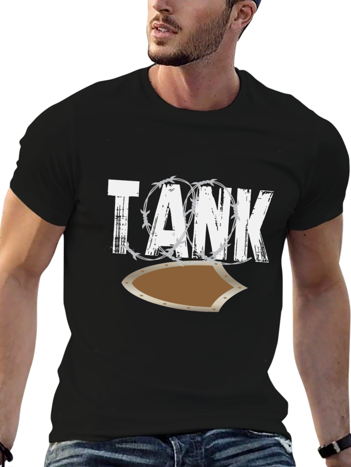 Tank Shield Graphic Tee - Mens Black T-Shirt