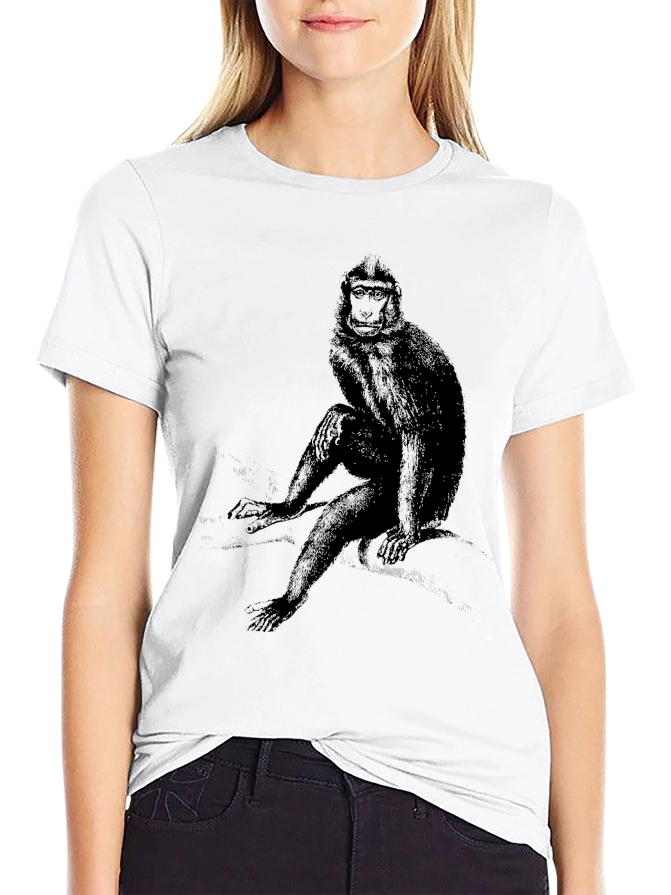 Monkey Graphic Tee - Soft Black T-Shirt