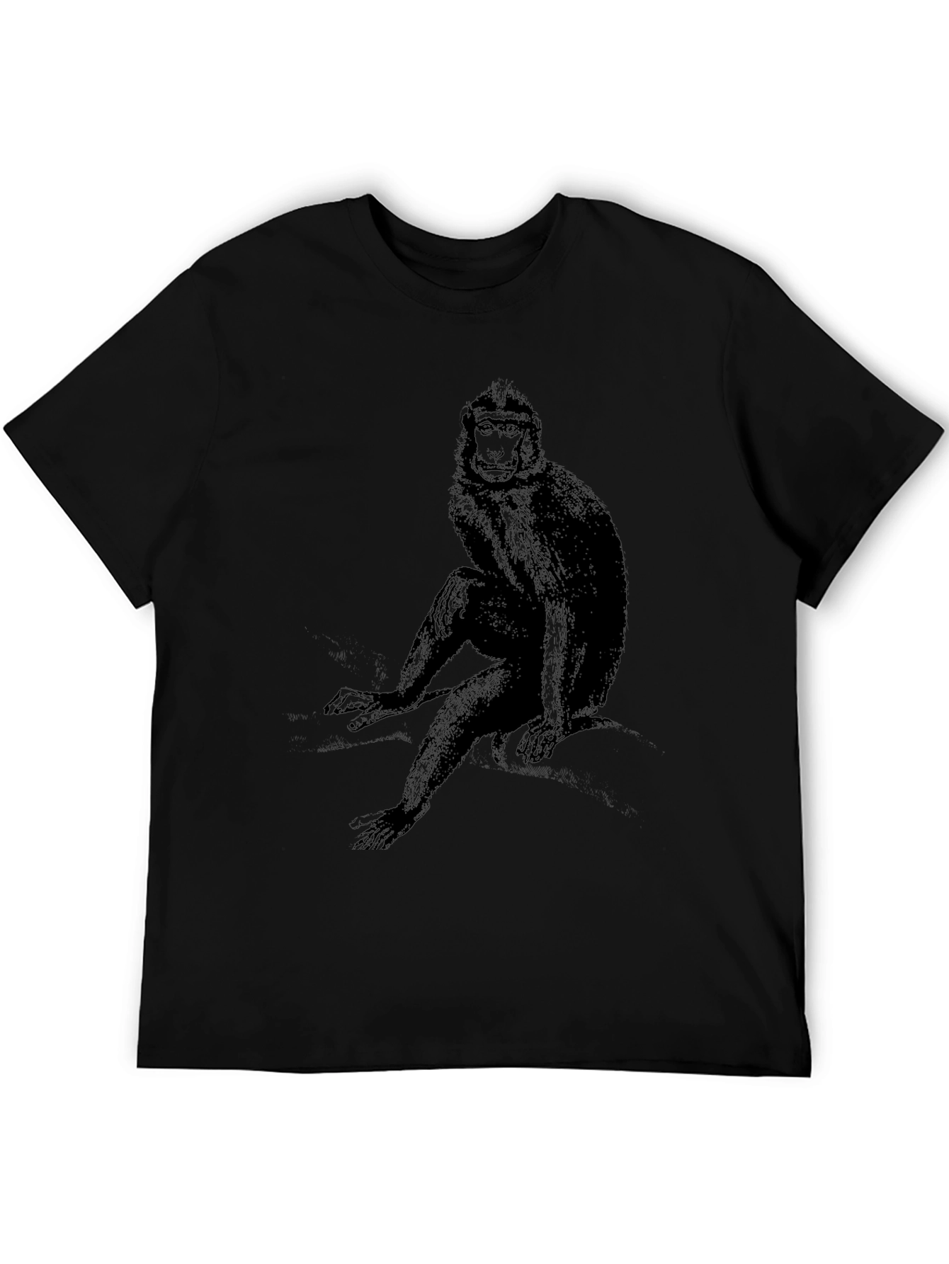Monkey Graphic Tee - Soft Black T-Shirt