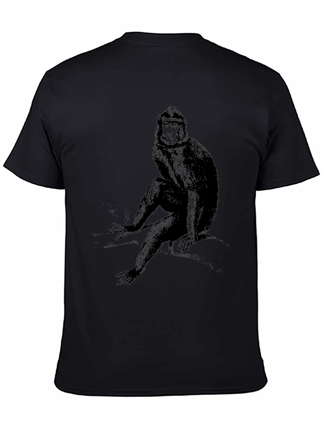 Monkey Graphic Tee - Soft Black T-Shirt
