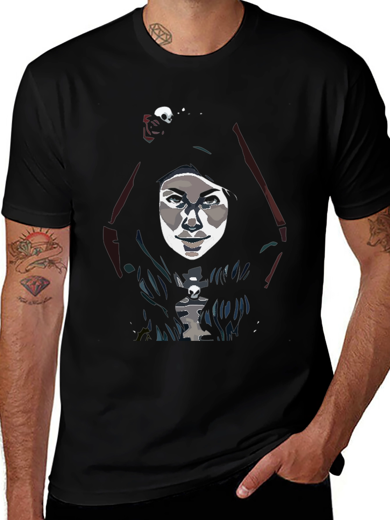 Dark Reaper Graphic Tee - Mens Black Cotton Shirt