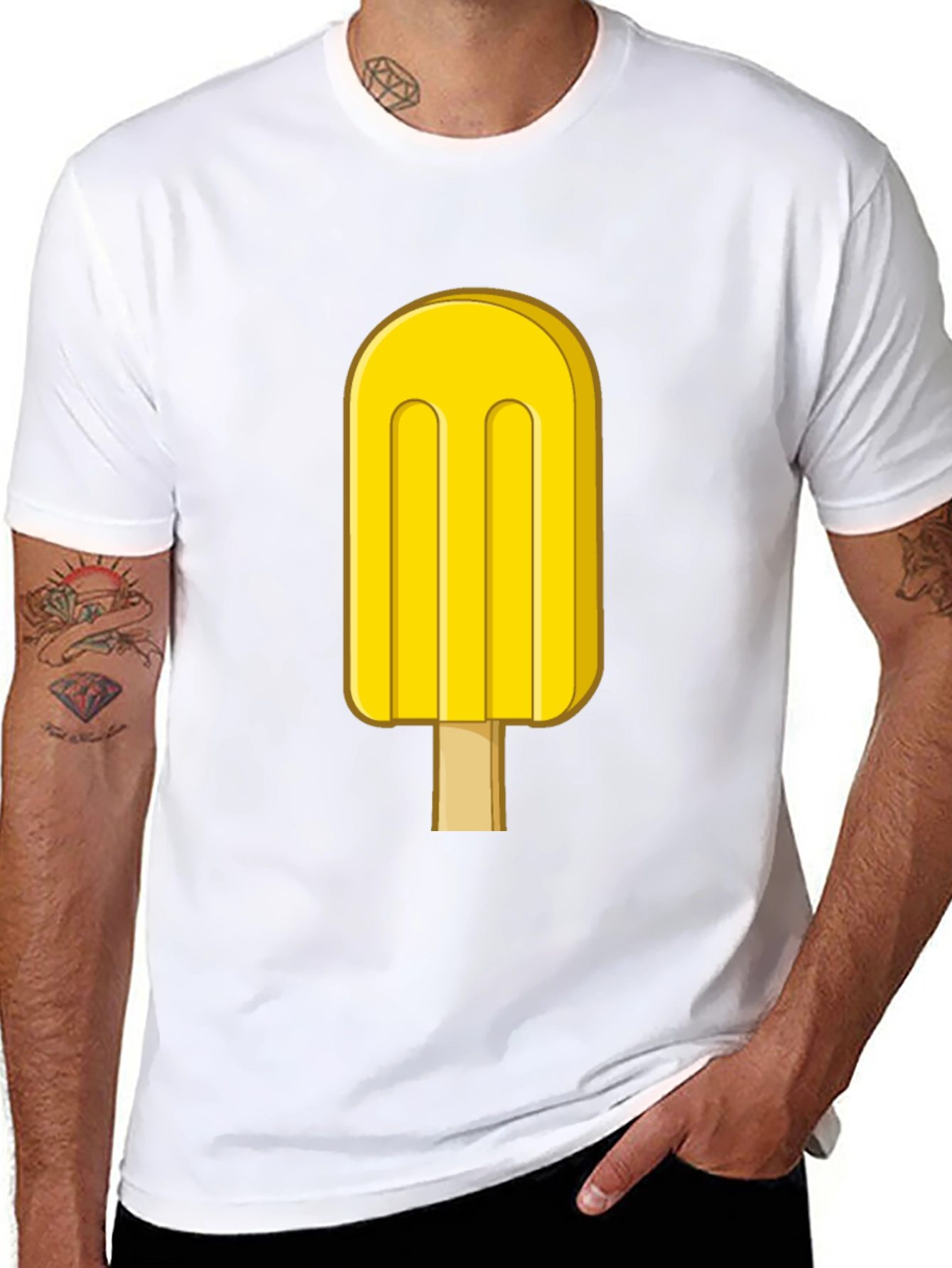 Cool Yellow Popsicle Graphic T-Shirt