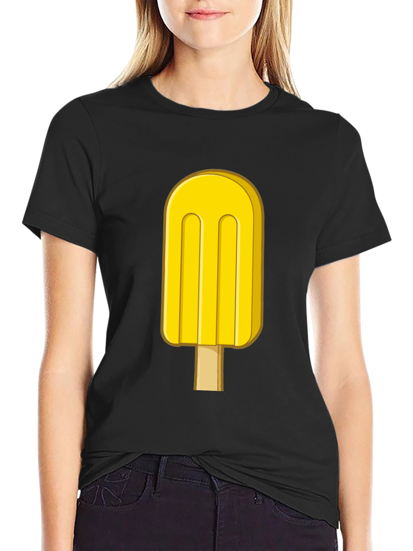 Cool Yellow Popsicle Graphic T-Shirt